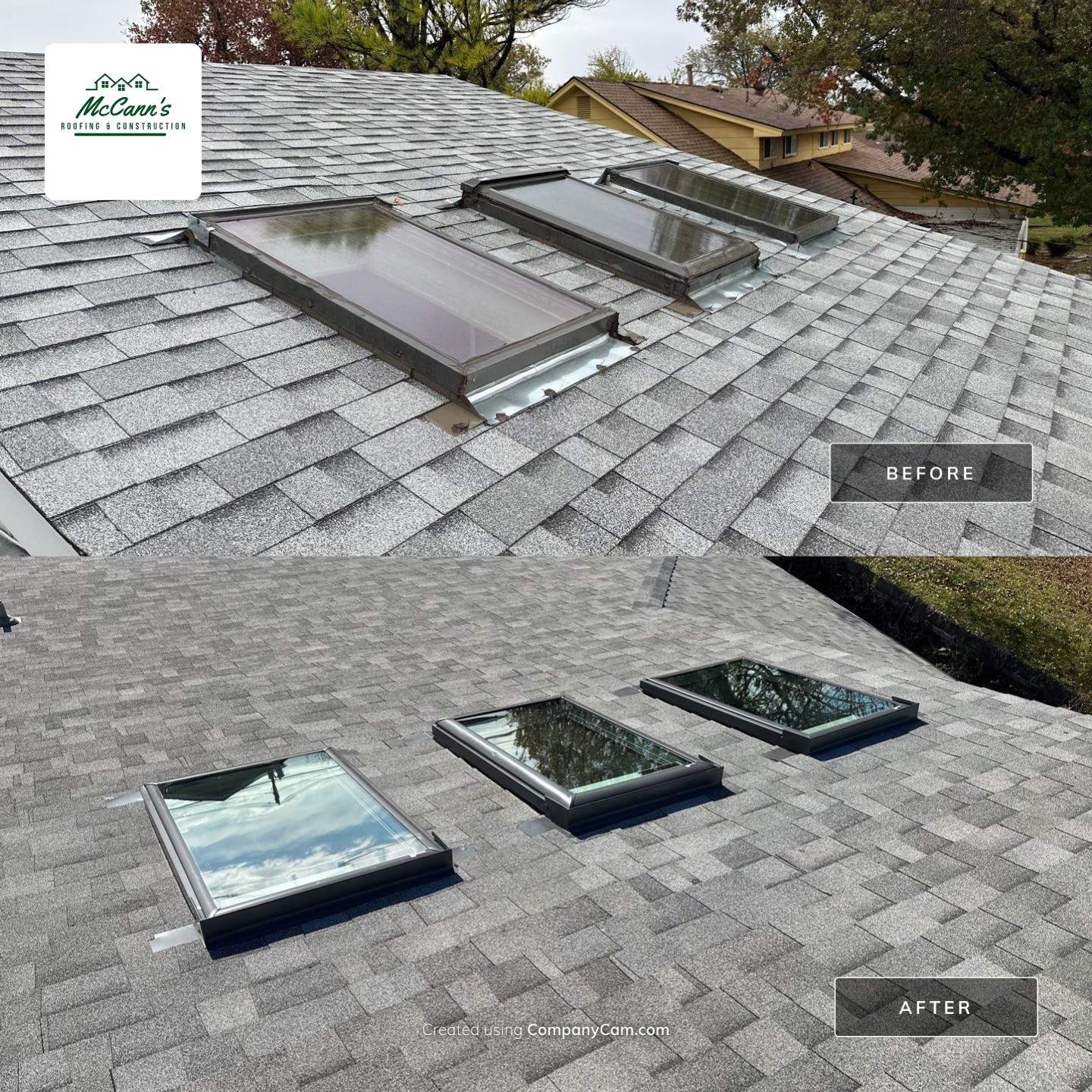 skylight and pergola installation in Oklahoma City by McCann's Roofing and Construction