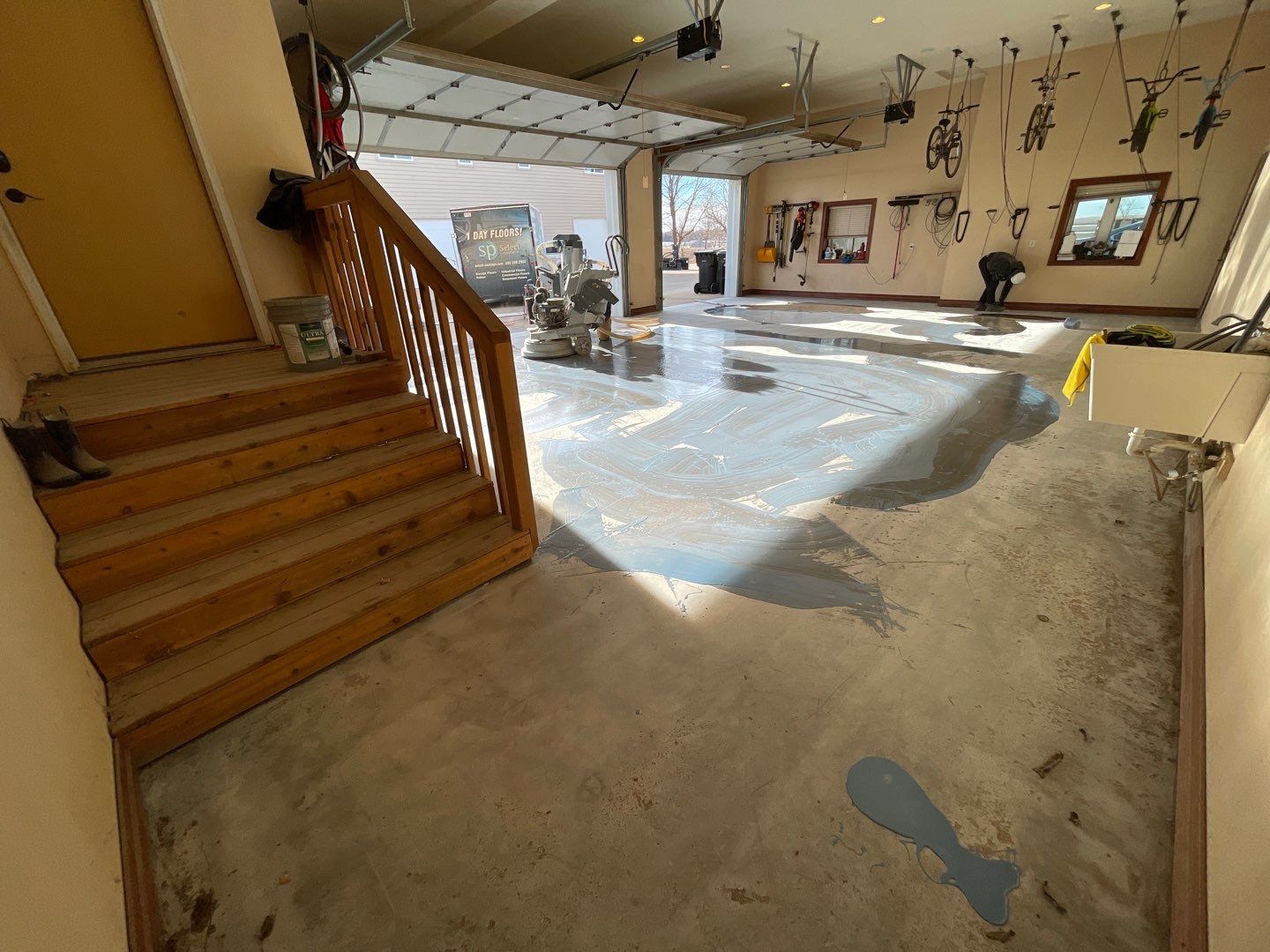 Garage using Slate Stone by Select Painting, Coatings & Garage Cabinets