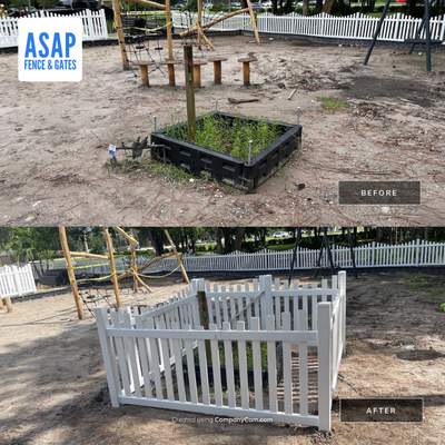 Bradenton, FL  4 ft. Tall Concave Vinyl Picket Fence