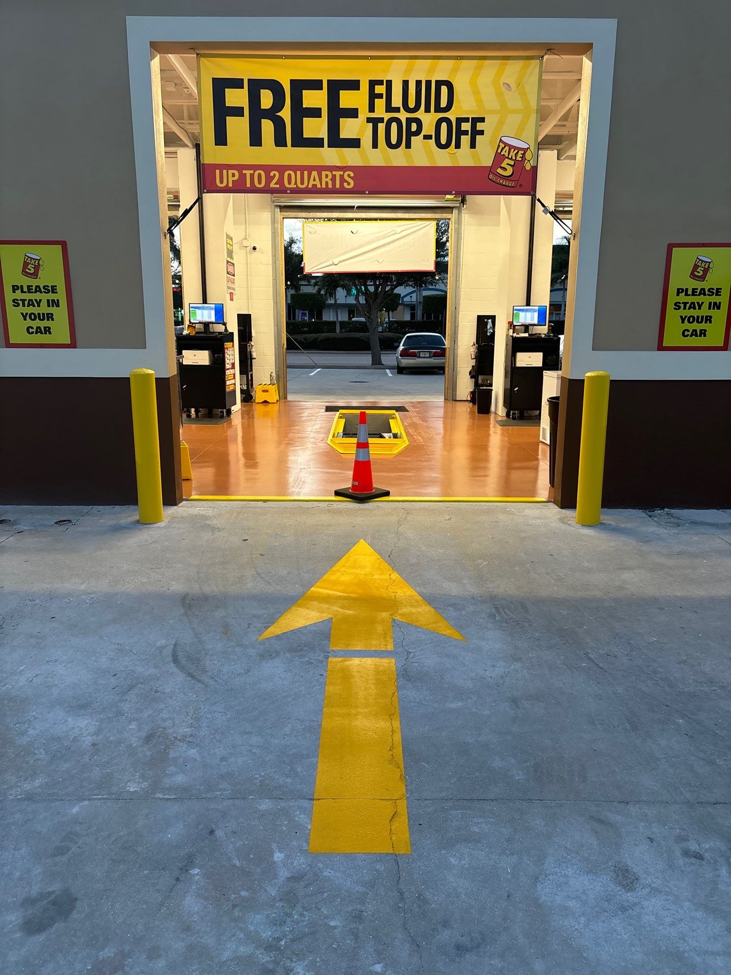 New Layout Line Striping at Take 5 Oil Change by Everline Coatings & Services - Southwest FL