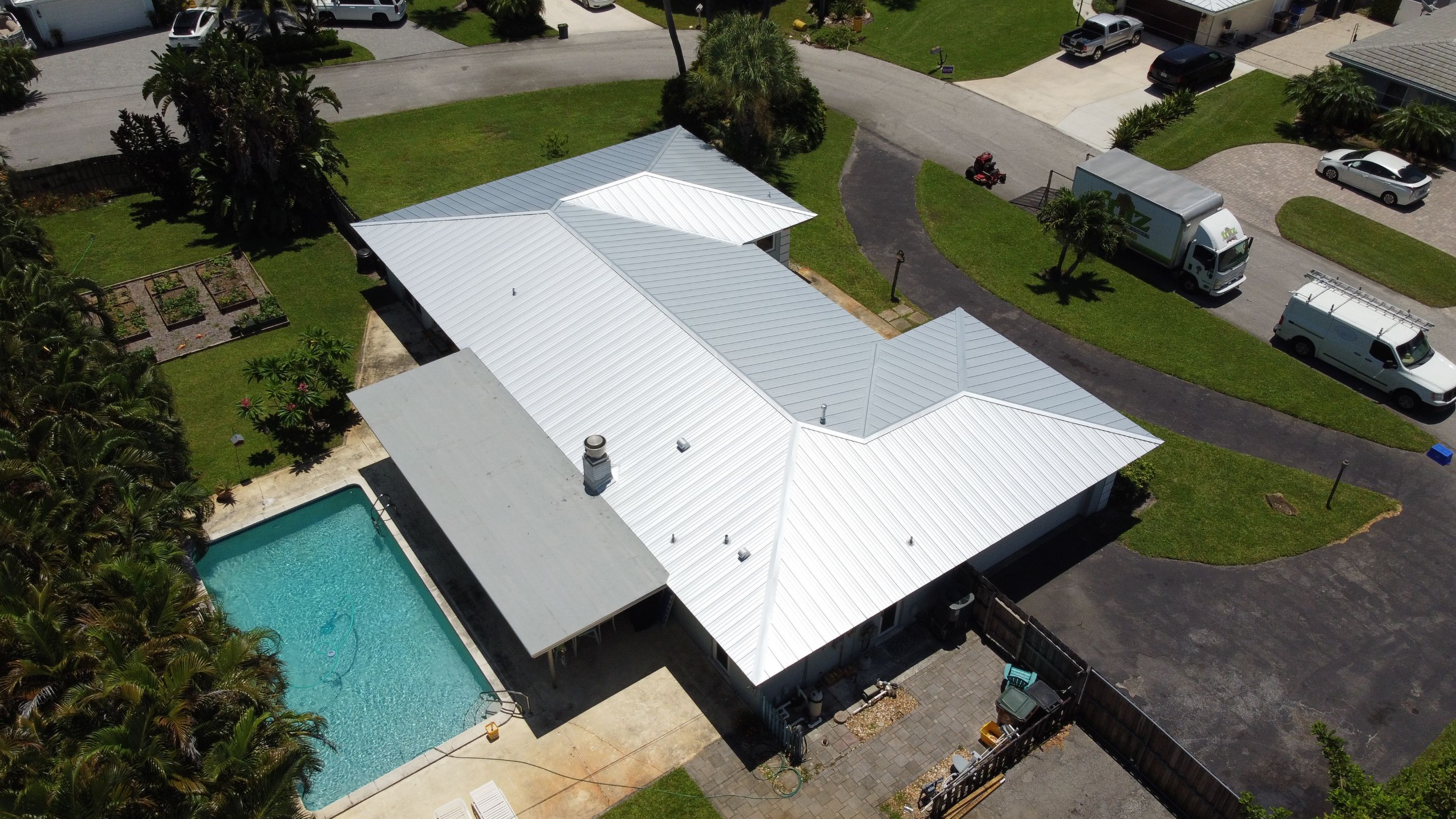 Residential Roofing Installation using 1" Nail strip metal roof by BLUES BROTHERS CONSTRUCTION CORP