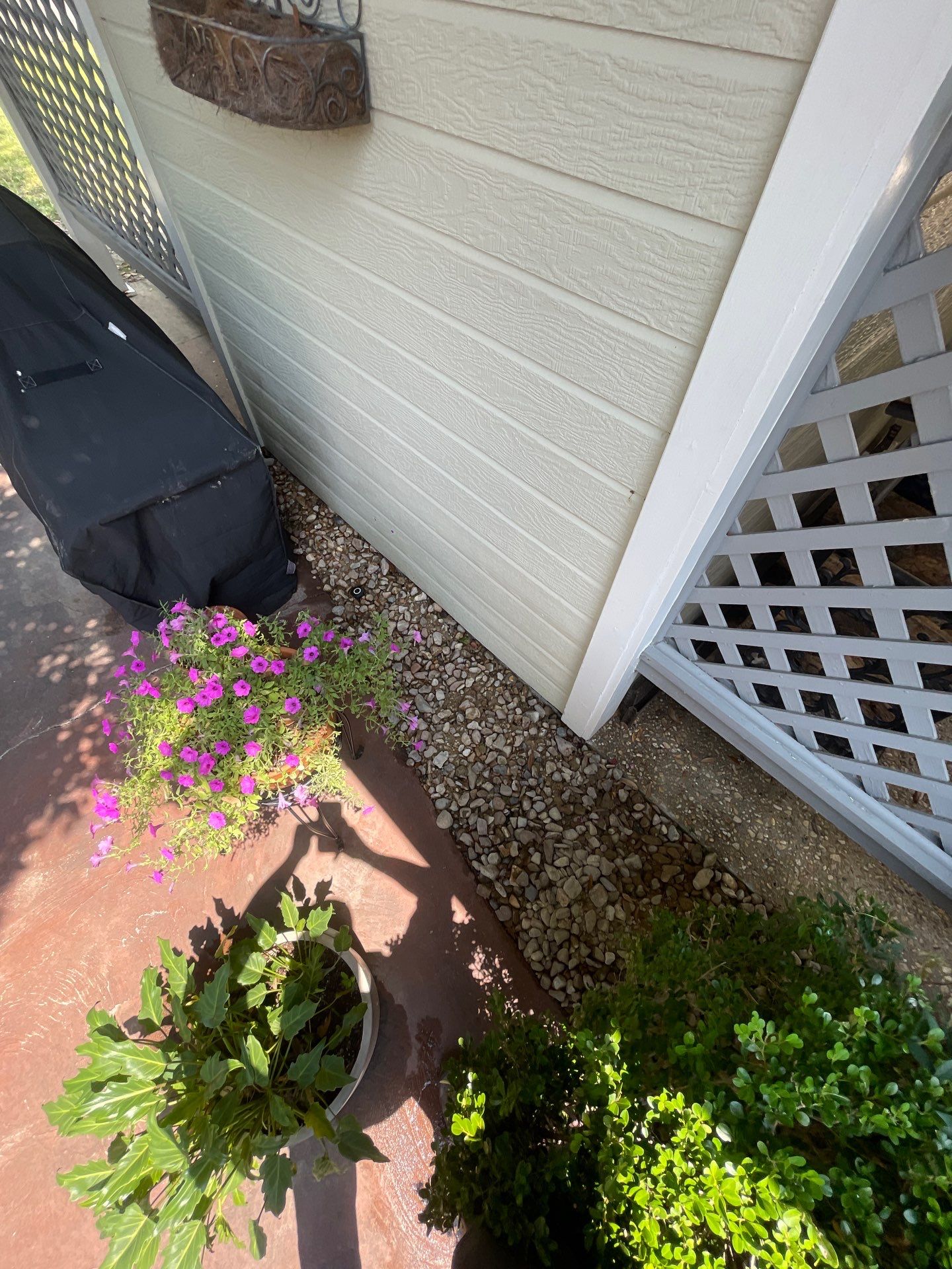 DEMO / BED PREP / CUT IN BED EDGES / MULCH INSTALL using BROWN MULCH "BARK BRITE" & ROAD ROCK by CutScape, LLC.