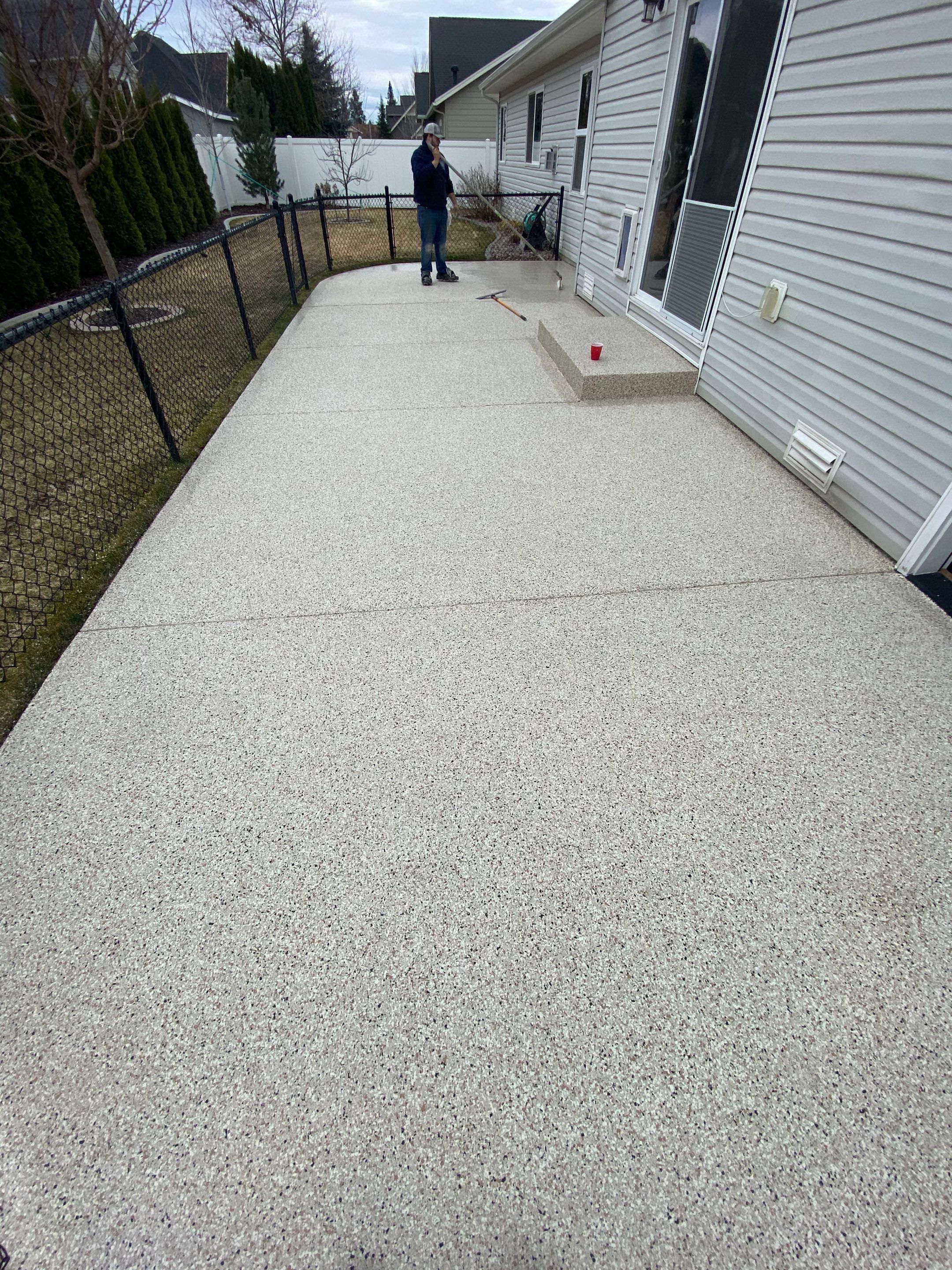 Patio and Walkway using Driftwood and the Penntek Evolution Flooring System by Croc Coatings, LLC