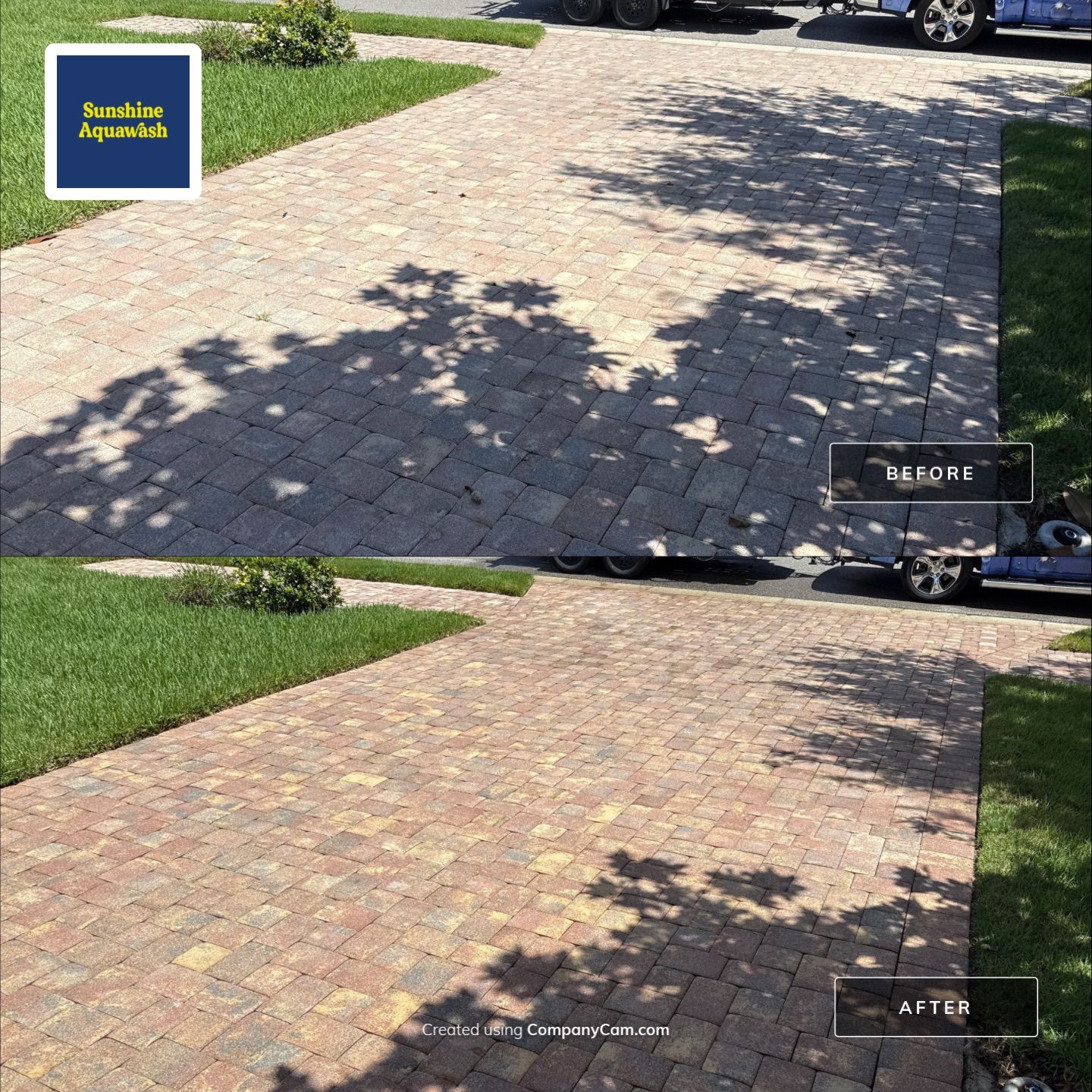 Paver Driveway, Sidewalk & Curbing Cleaning — Bougainvillea Place, Ellenton, FL by Sunshine AquaWash