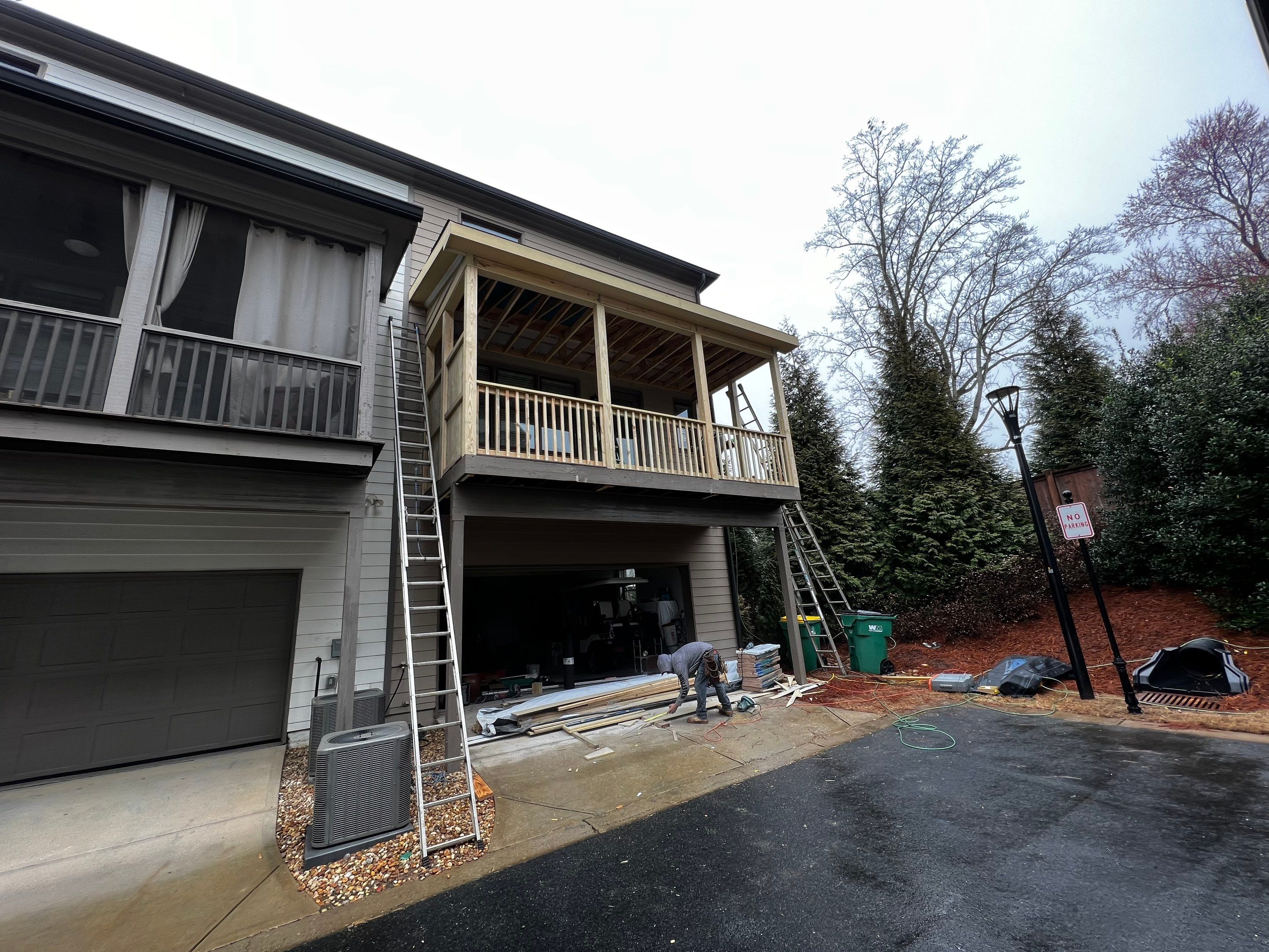 Custom Second-Story Screened-In Porch Construction in Woodstock by Swift Home Renovations