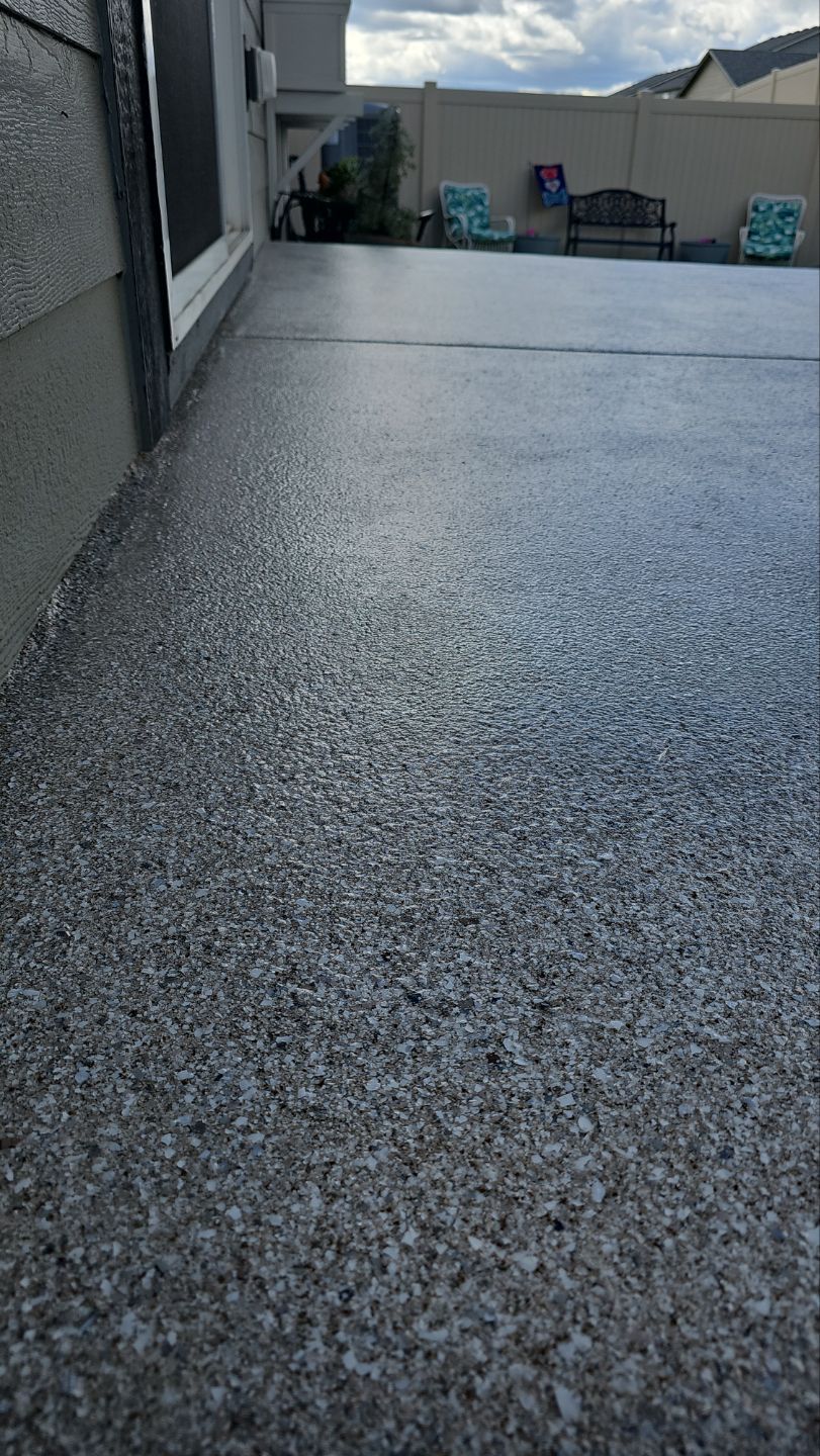 Patio Transformation using Sandstone by Croc Coatings, LLC