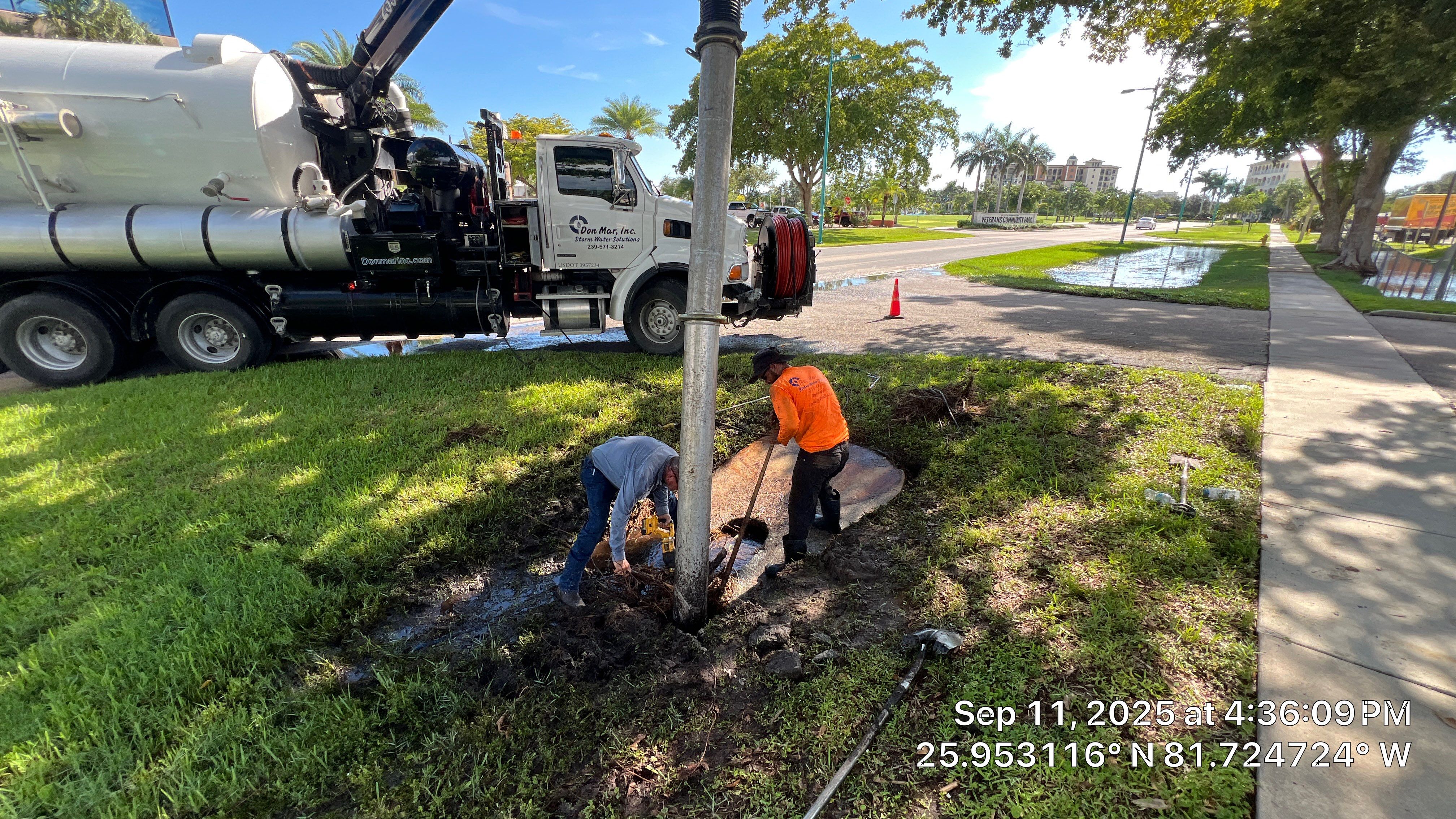 Culvert Cleaning at Bank of America on Marco by Don Mar, Inc. Storm Water Solutions