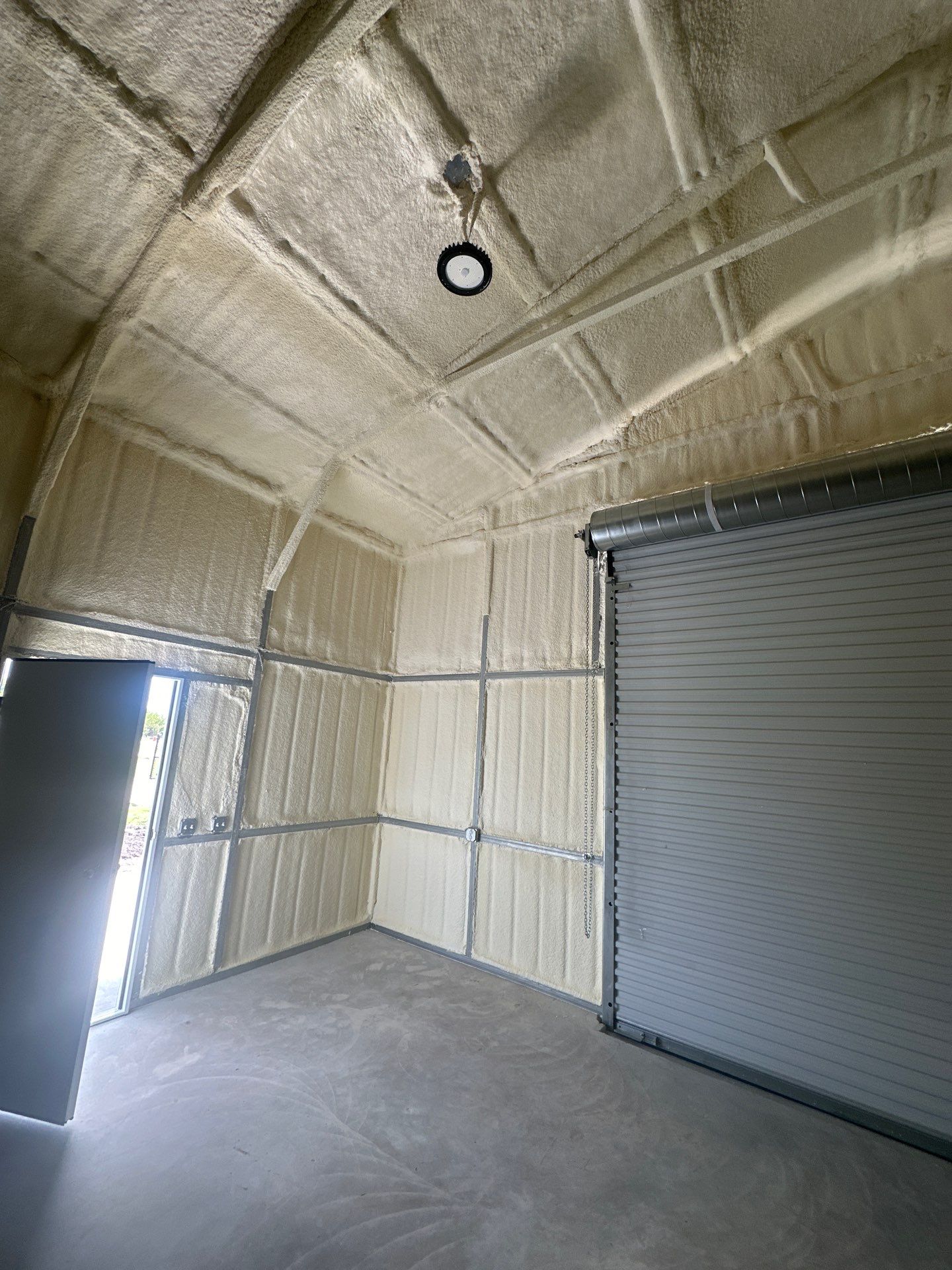 2" close cell foam on this new shop in Lavon Tx by Apex Insulation Solutions