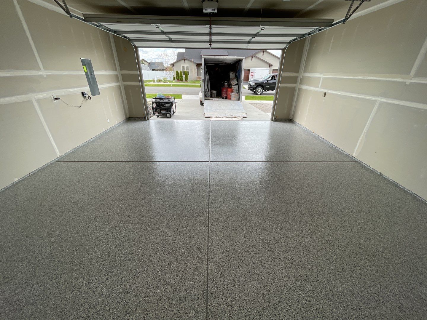 Garage Transformation using Slate Stone by Croc Coatings, LLC