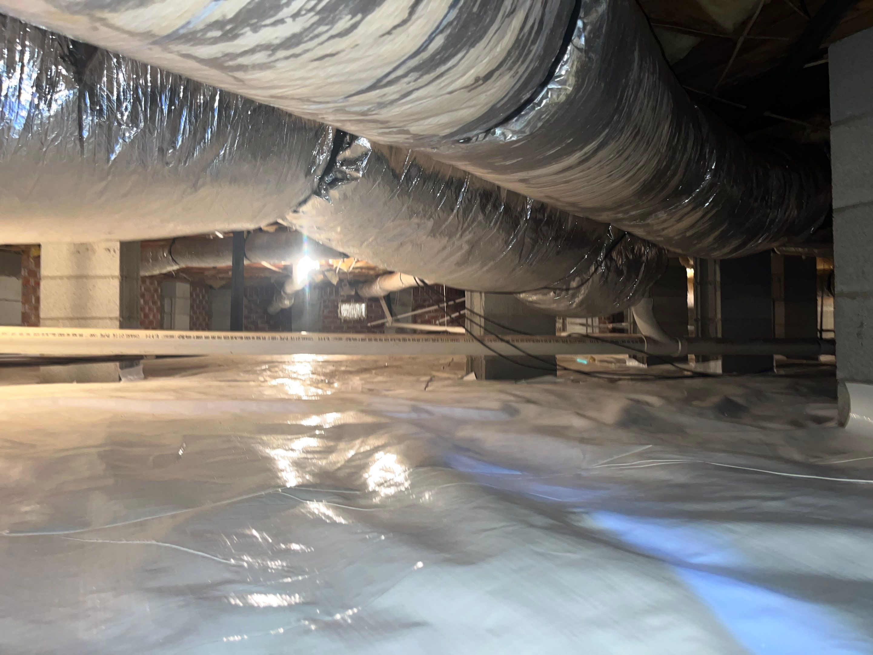 Dehumidifier and Moisture Barrier install with Structural repairs. by Impact Crawlspace