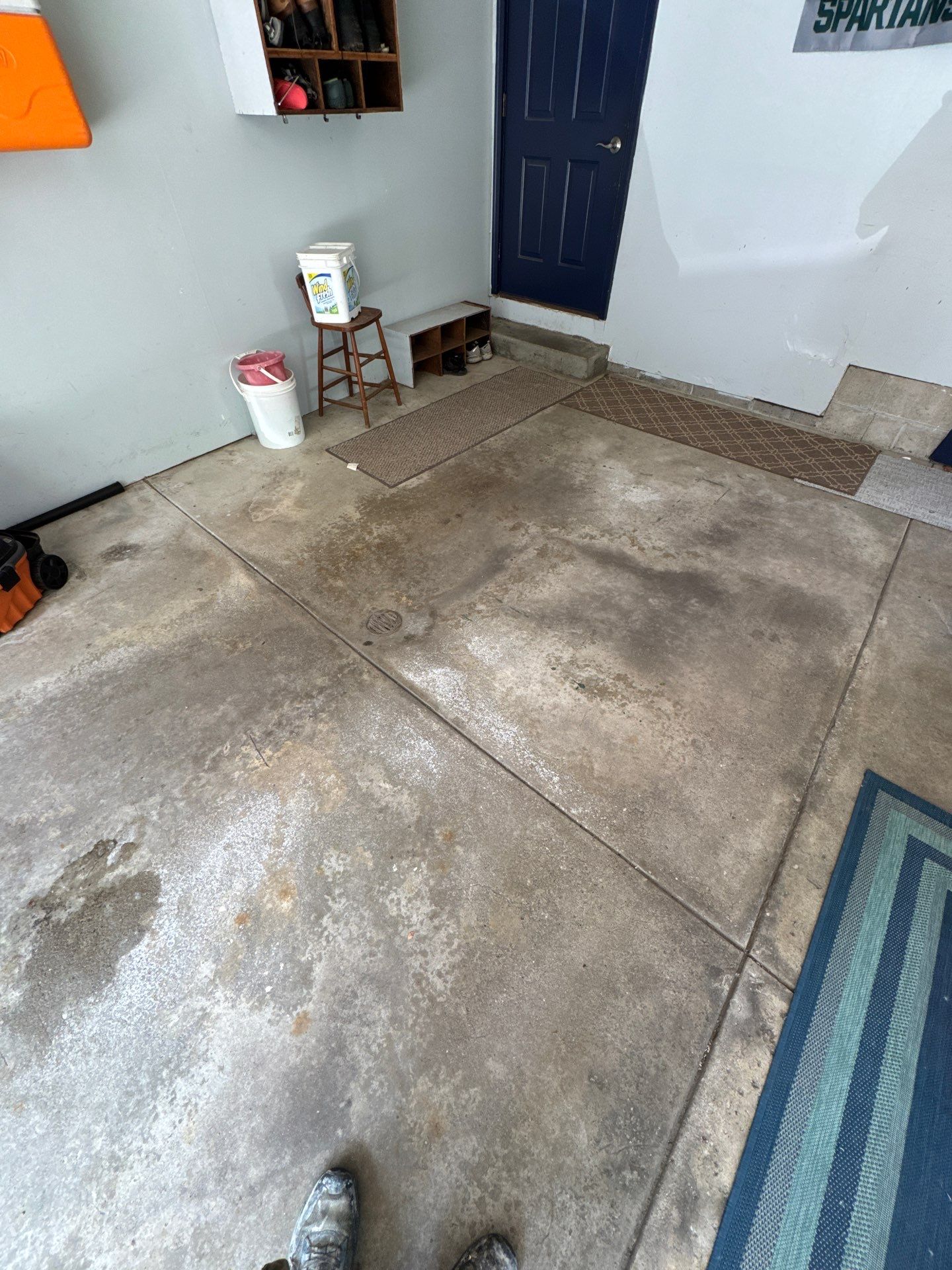 Custom Speckled Epoxy Flake Floor Installation in Grand Haven by Gordon Painting
