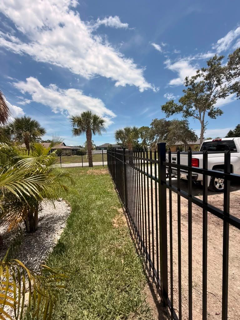 Black Aluminum Spear Top Picket Fence Installation in Englewood by True Fence LLC