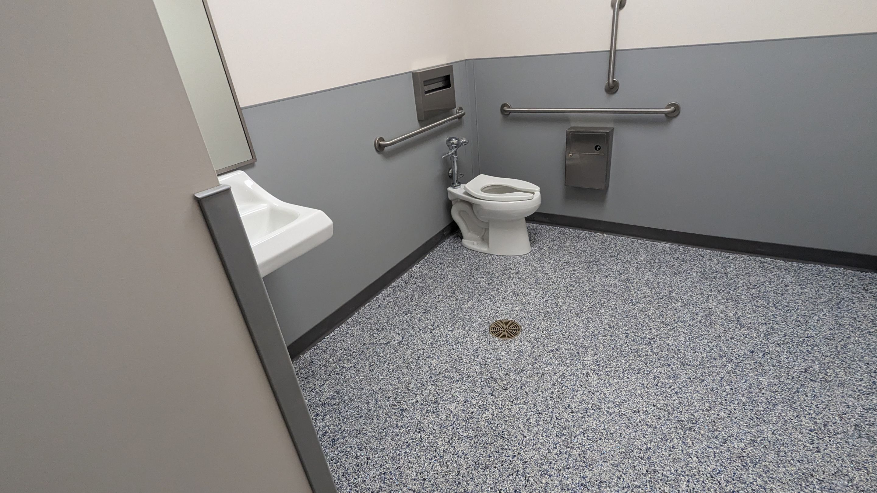 Commercial Floor Transformation using Aurora Accent W/Hypnotic Blue by Croc Coatings, LLC