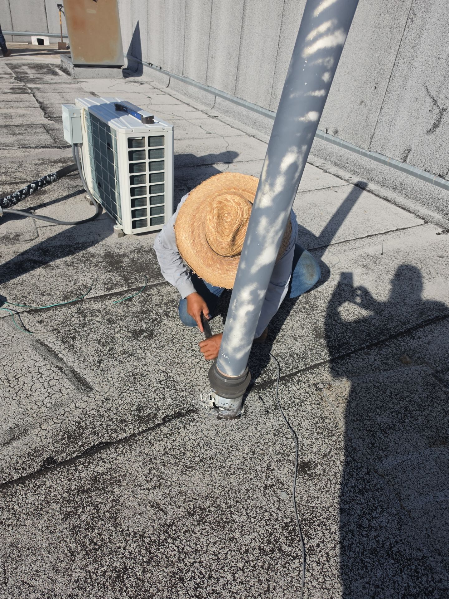 Modified Bitumen repairs.. a couple thousand dollars can save TENS of thousands and greatly prolong the life of your roof. by REPS Austin Area Roofer
