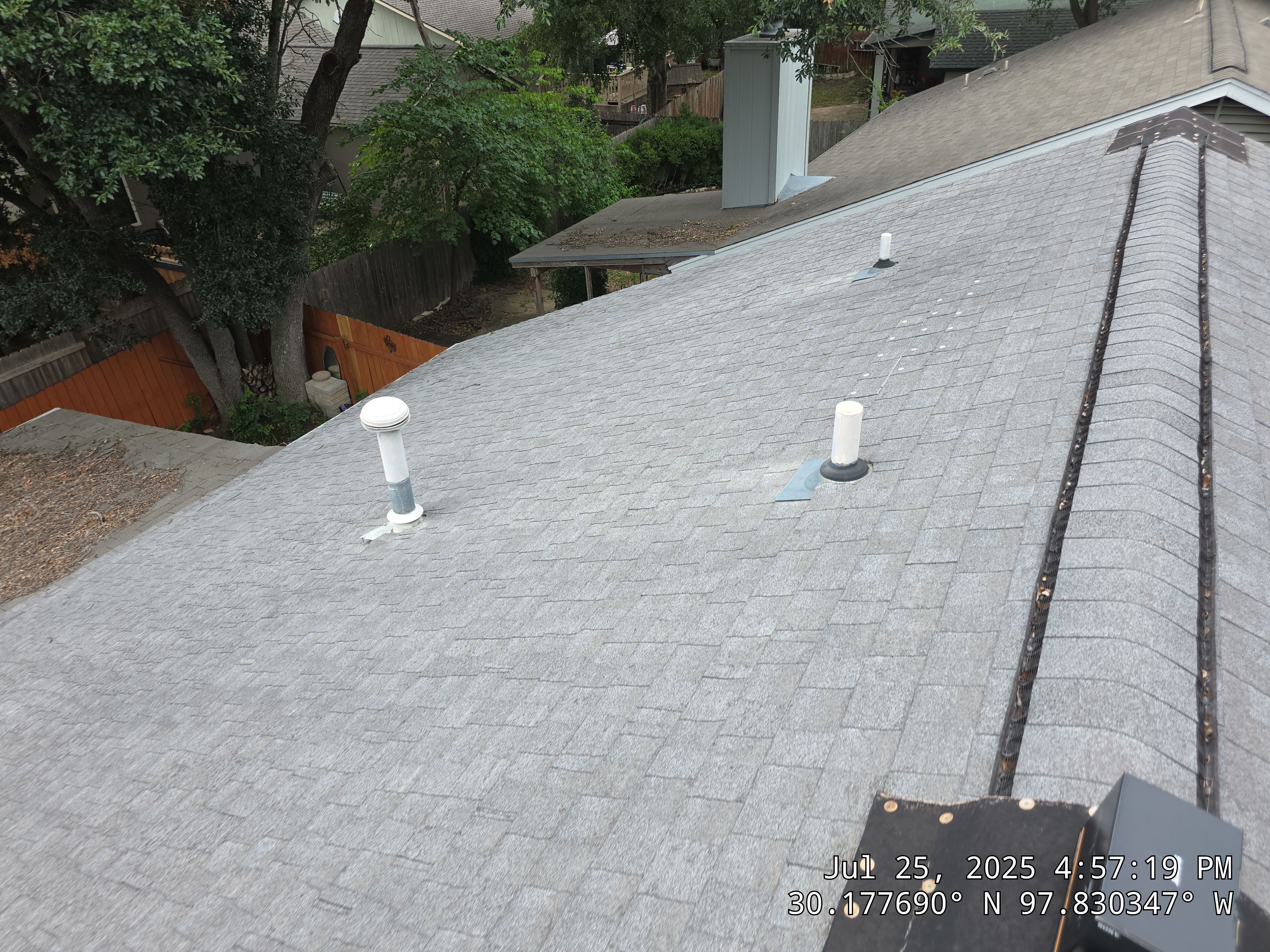 Architectural Shingle Roofing Replacement and Gutter Restoration in Austin by Caliber Restoration LLC