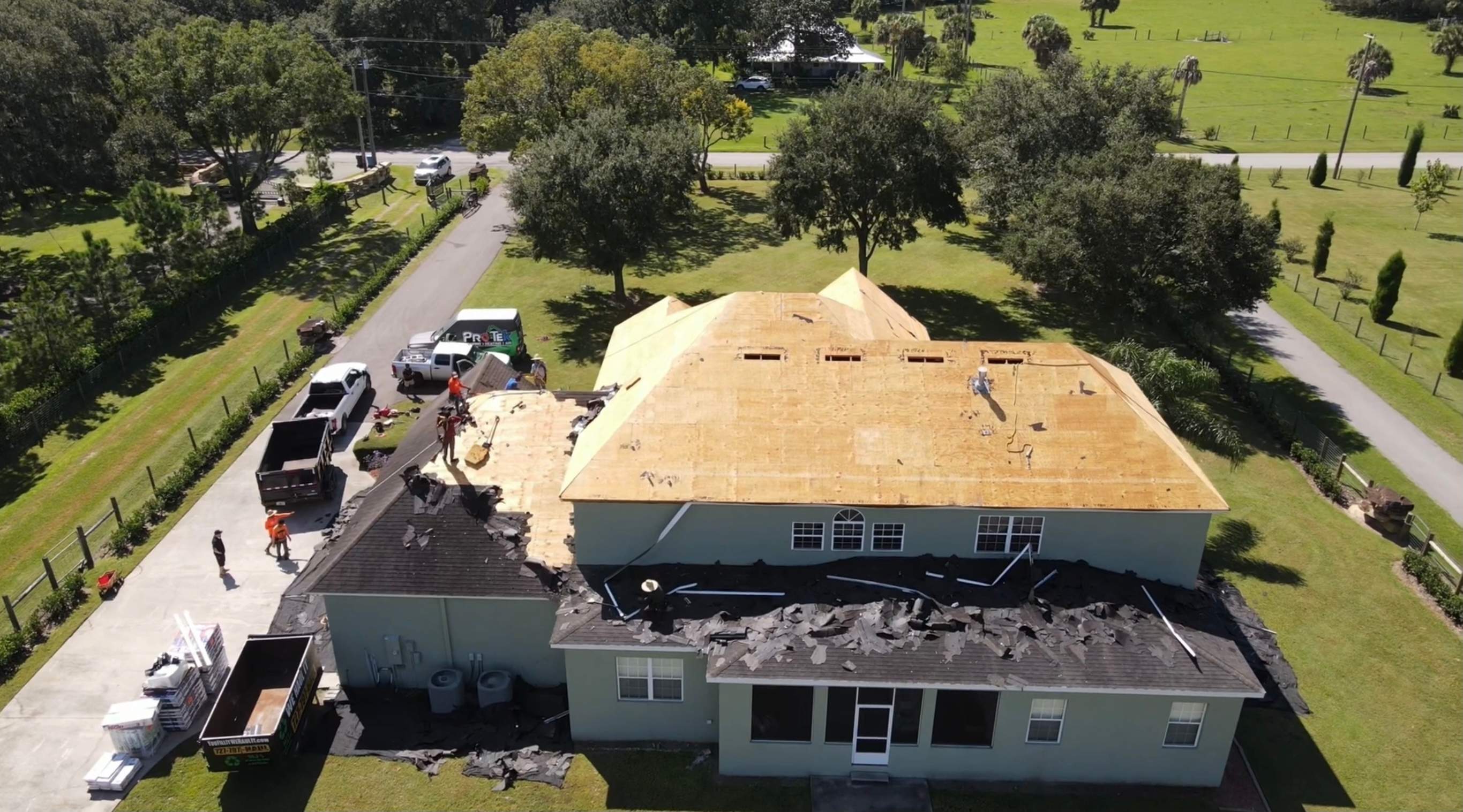 Residential Roofing Installation using GAF HDZ Shingles by Protek Roofing Heating Air & Solar