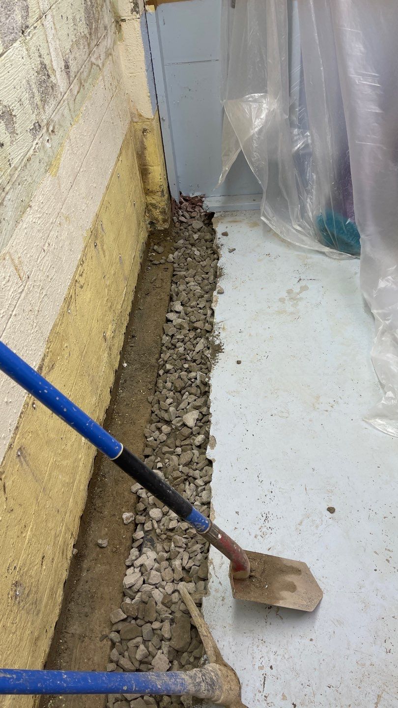 Interior Waterproofing Using GrateDrain™ Products by Toledo Basement Repair