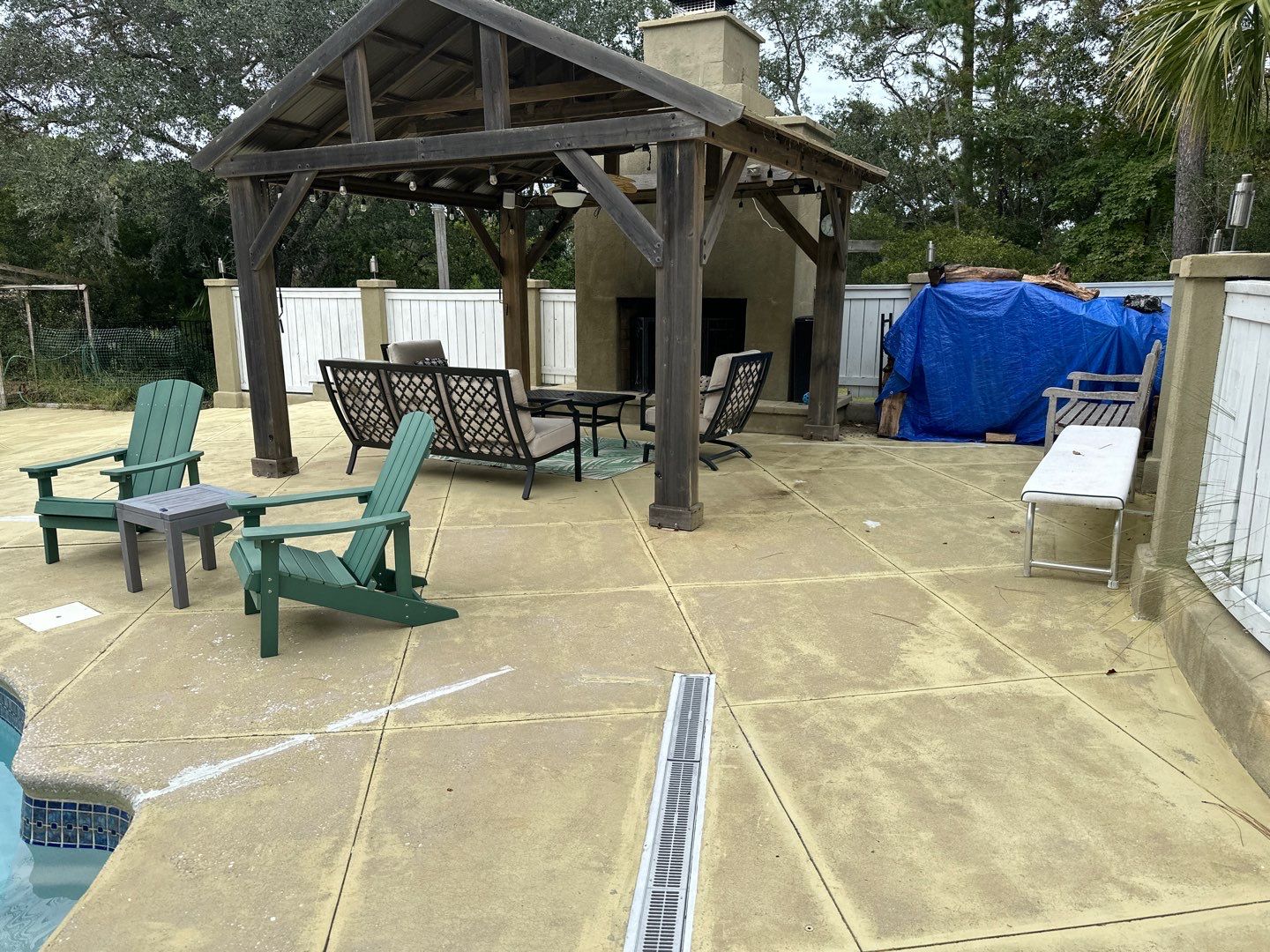 Concrete Pool deck with AcryFin by DuraSeal