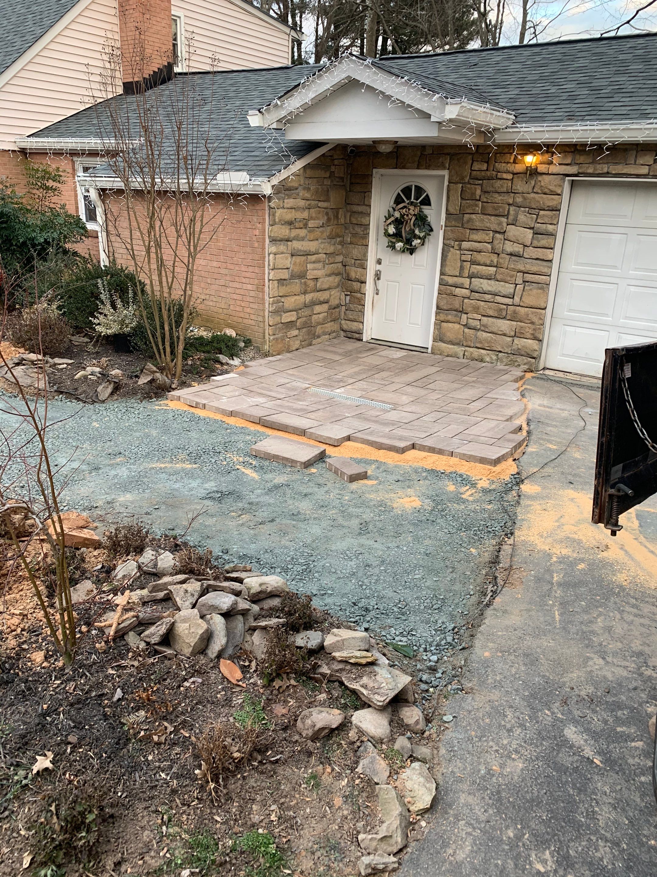 Front Walkway Remodel using Techo-Bloc Pavers by The Smet Companies, LLC
