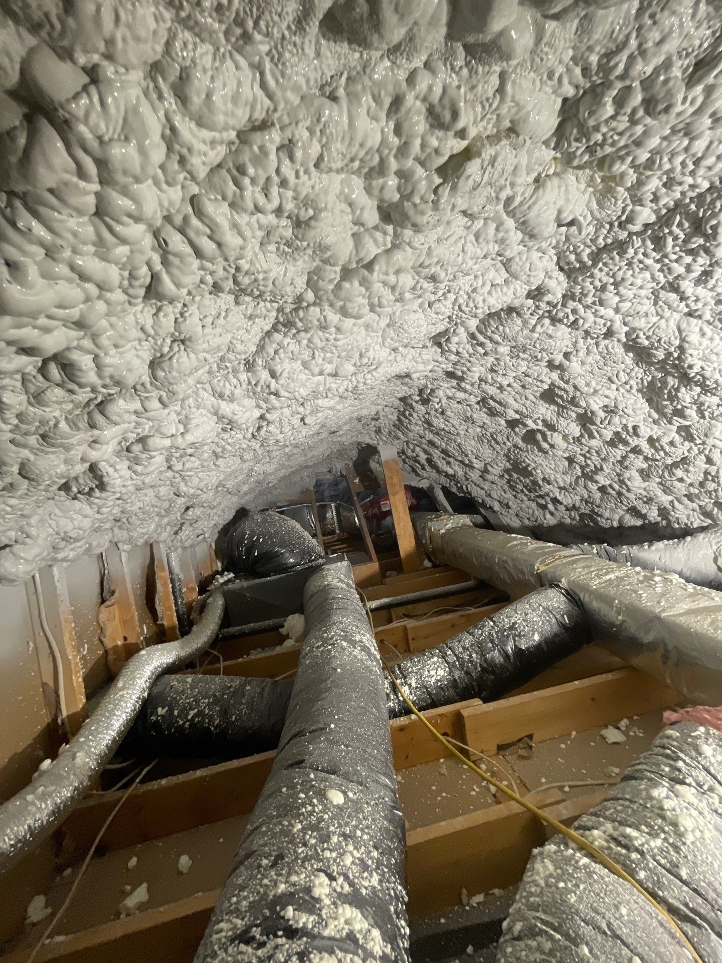 Attic Insulation using open cell spray foam by NYS Foam & Energy