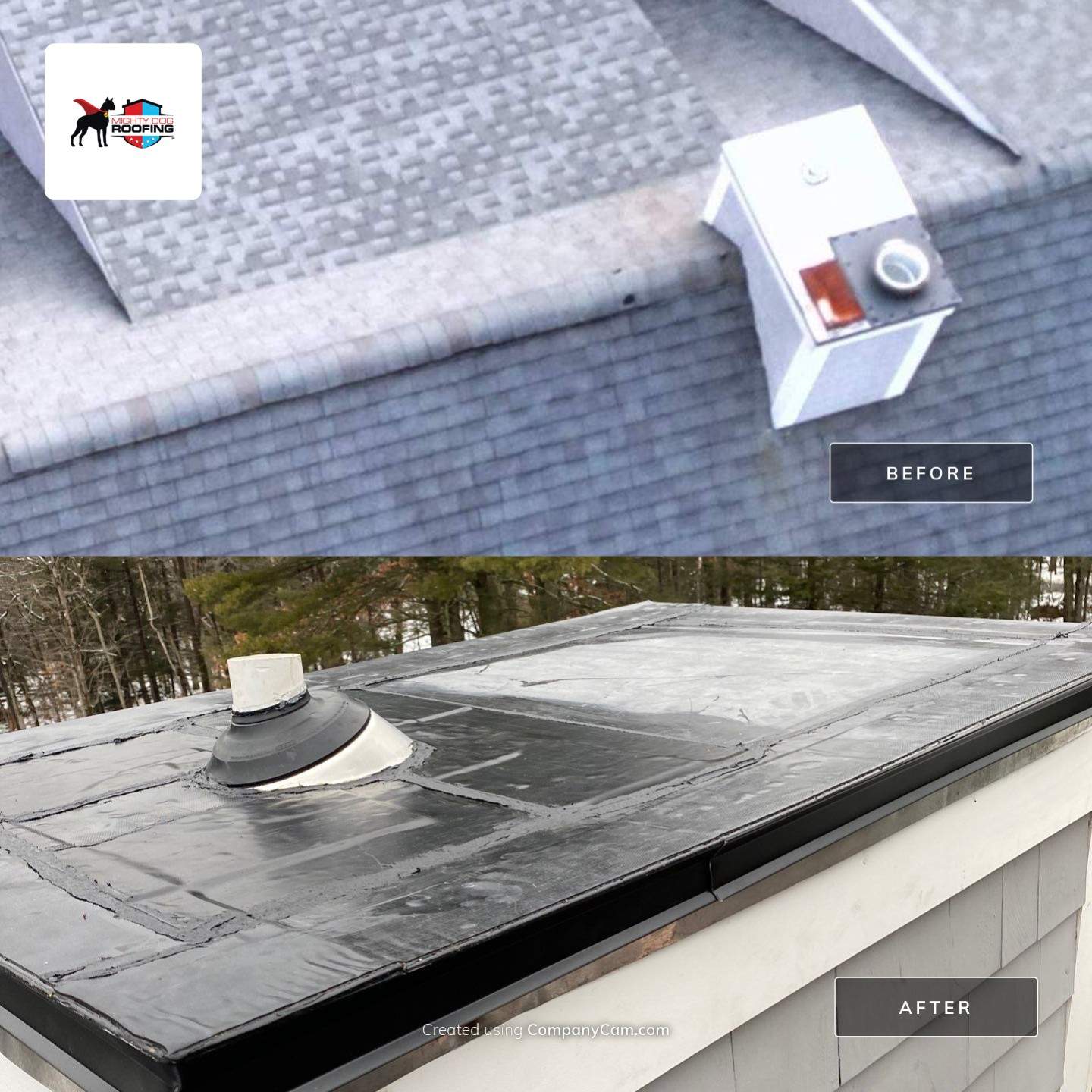 Carlisle Roofing Installation using Owens Corning Shingles and Copper by Mighty Dog Roofing of Greater Middlesex County