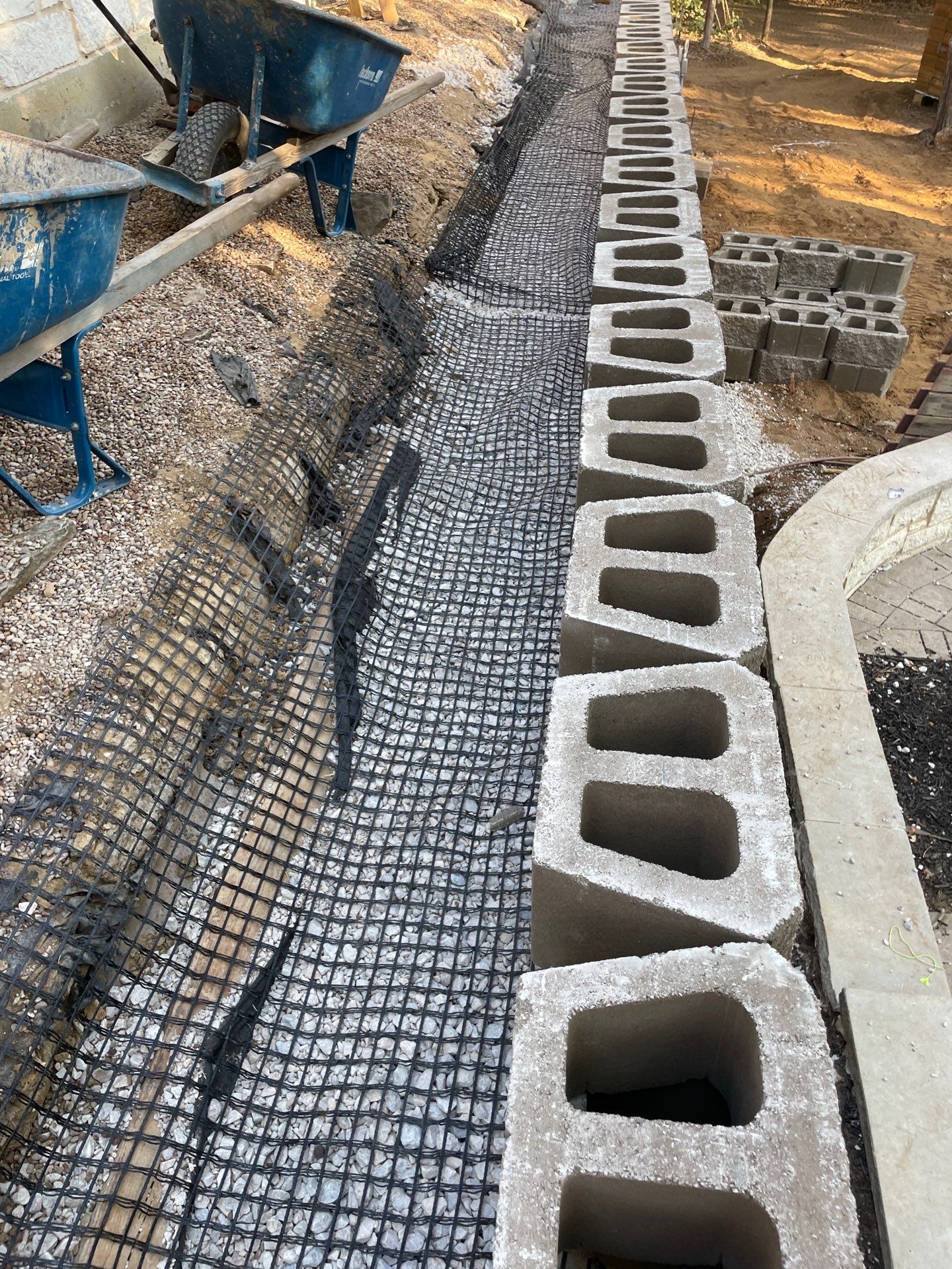 In Progress Retaining Wall Project by Peterson’s