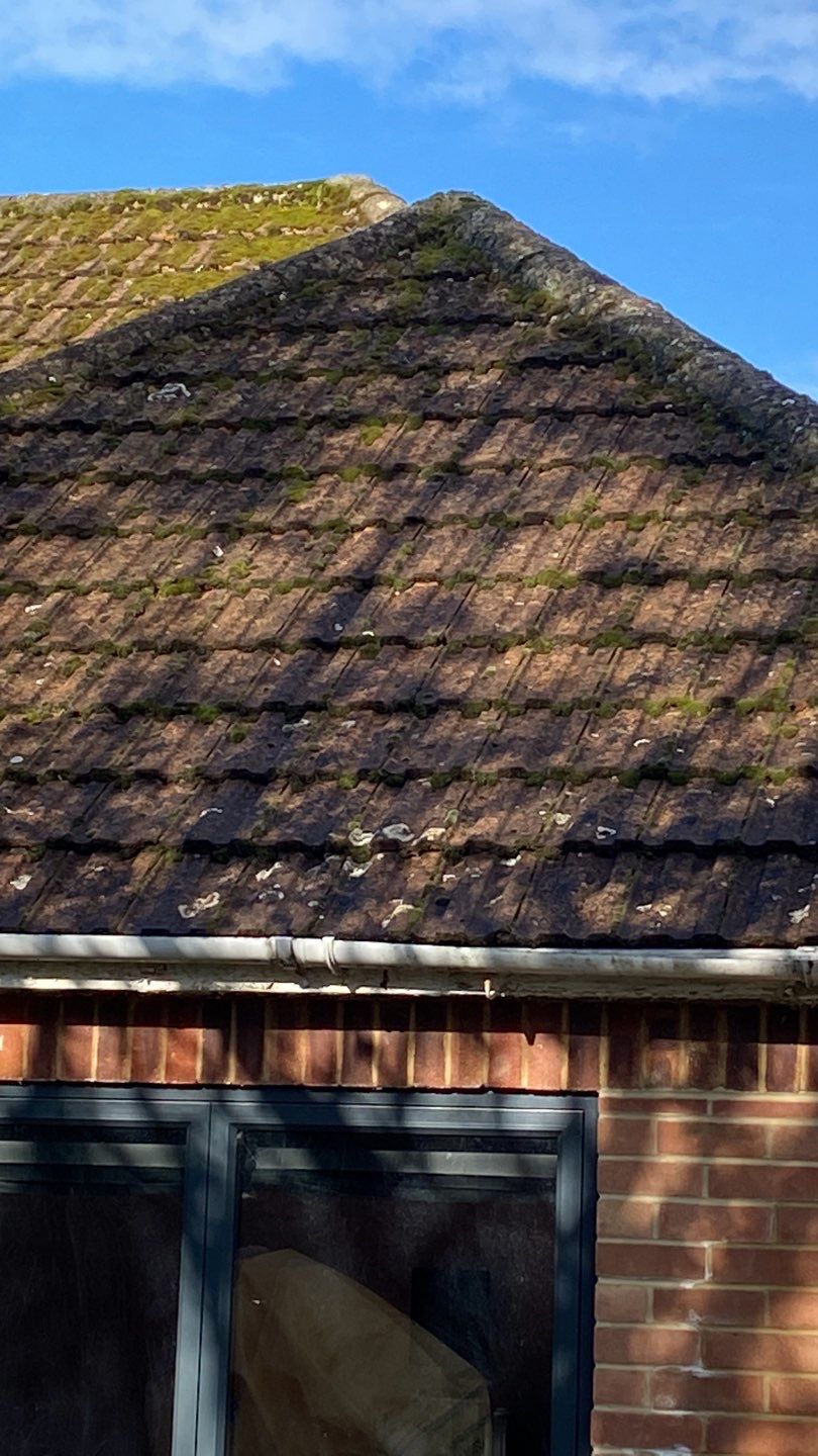 Roof Clean - Moss Removal using Mosmatic FSC and Biocide by Ges Exterior Cleaning ltd