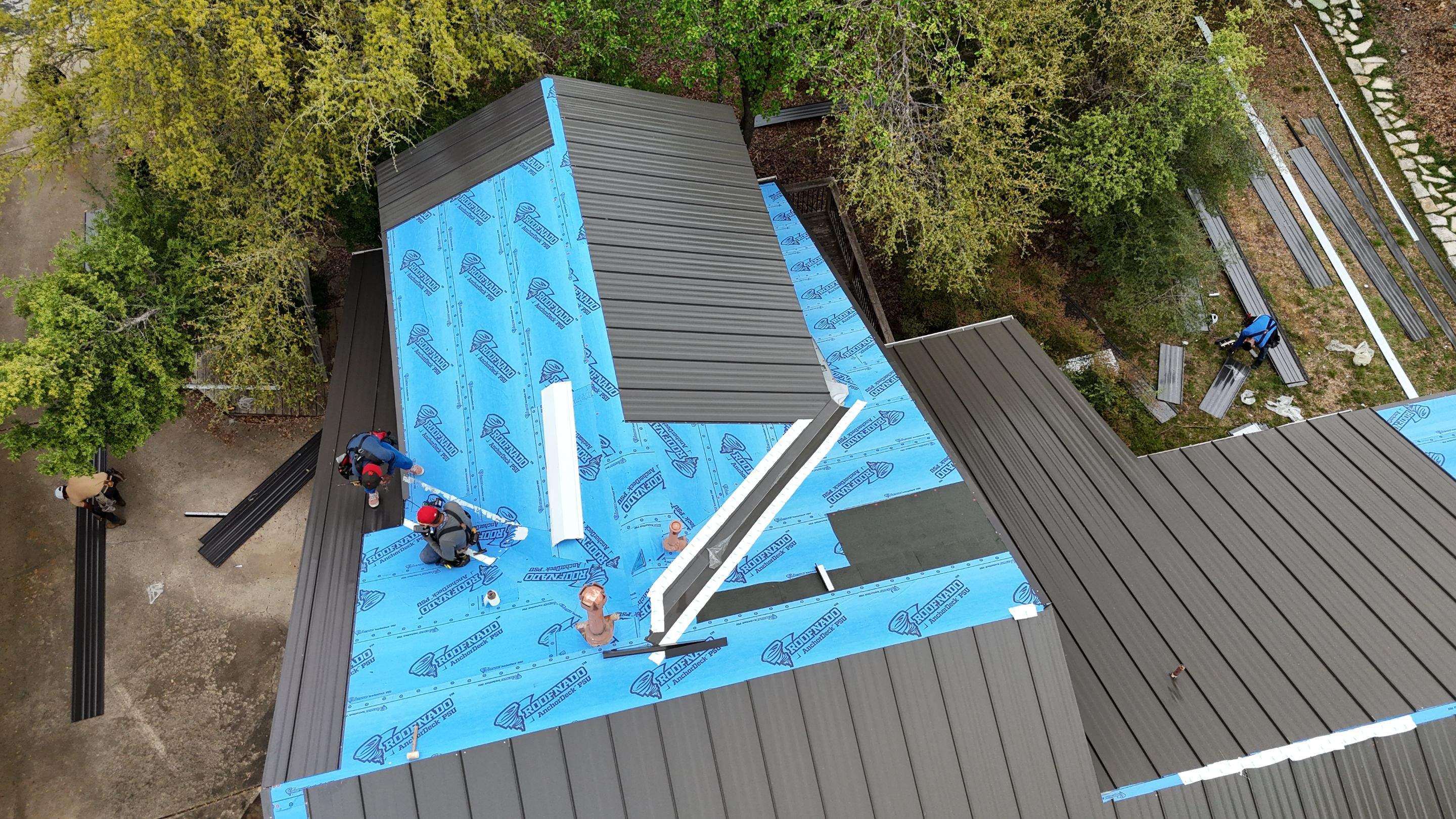 Dark Bronze - L&A Standing Seam with Striations by RoofsOnly.com