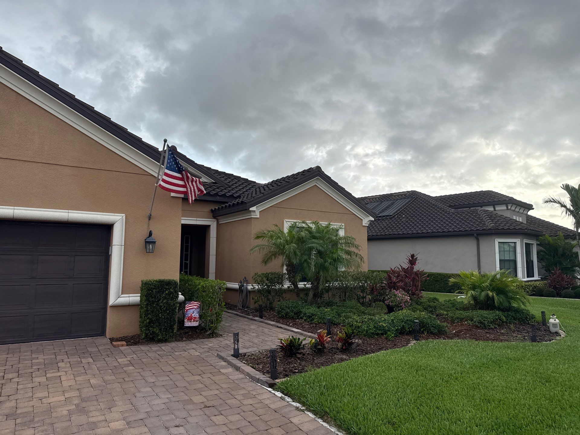 Tile Roof Cleaning & Paver Driveway Restoration – Artisan Lakes Esplanade, Palmetto, FL by Sunshine AquaWash