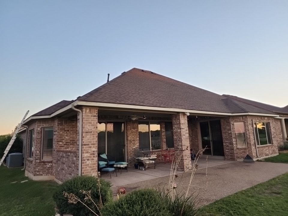 Insurance Claim Roof and Gutters using GAF Timberline HD Barkwood by Tex-Line Roofing