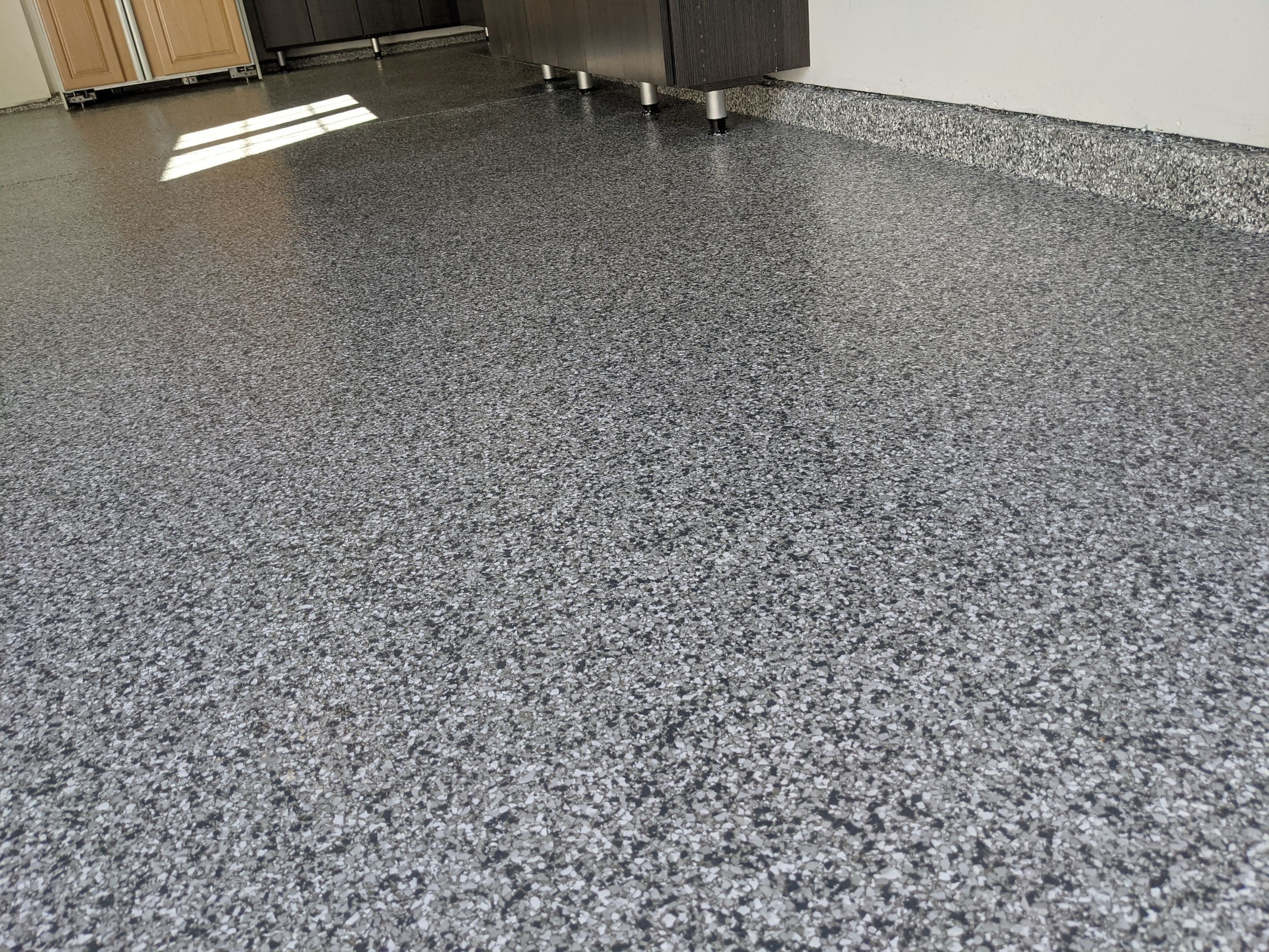 Garage Transformation using Slate Stone by Croc Coatings, LLC