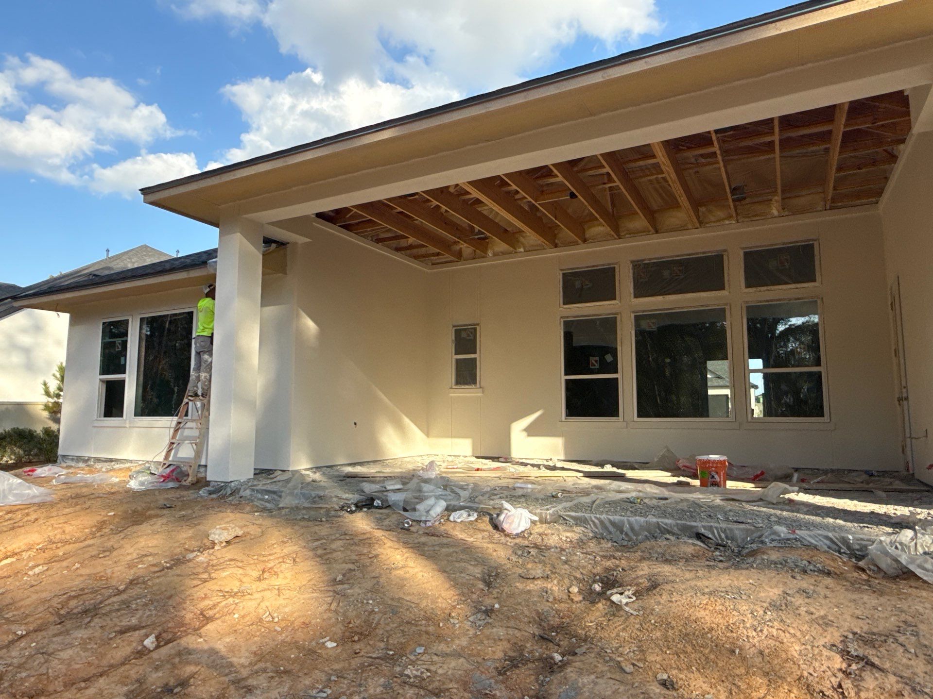 Pre-Landscape Precision: Stucco Finish with Backer Rod Detail by Apex Conventional Stucco Llc