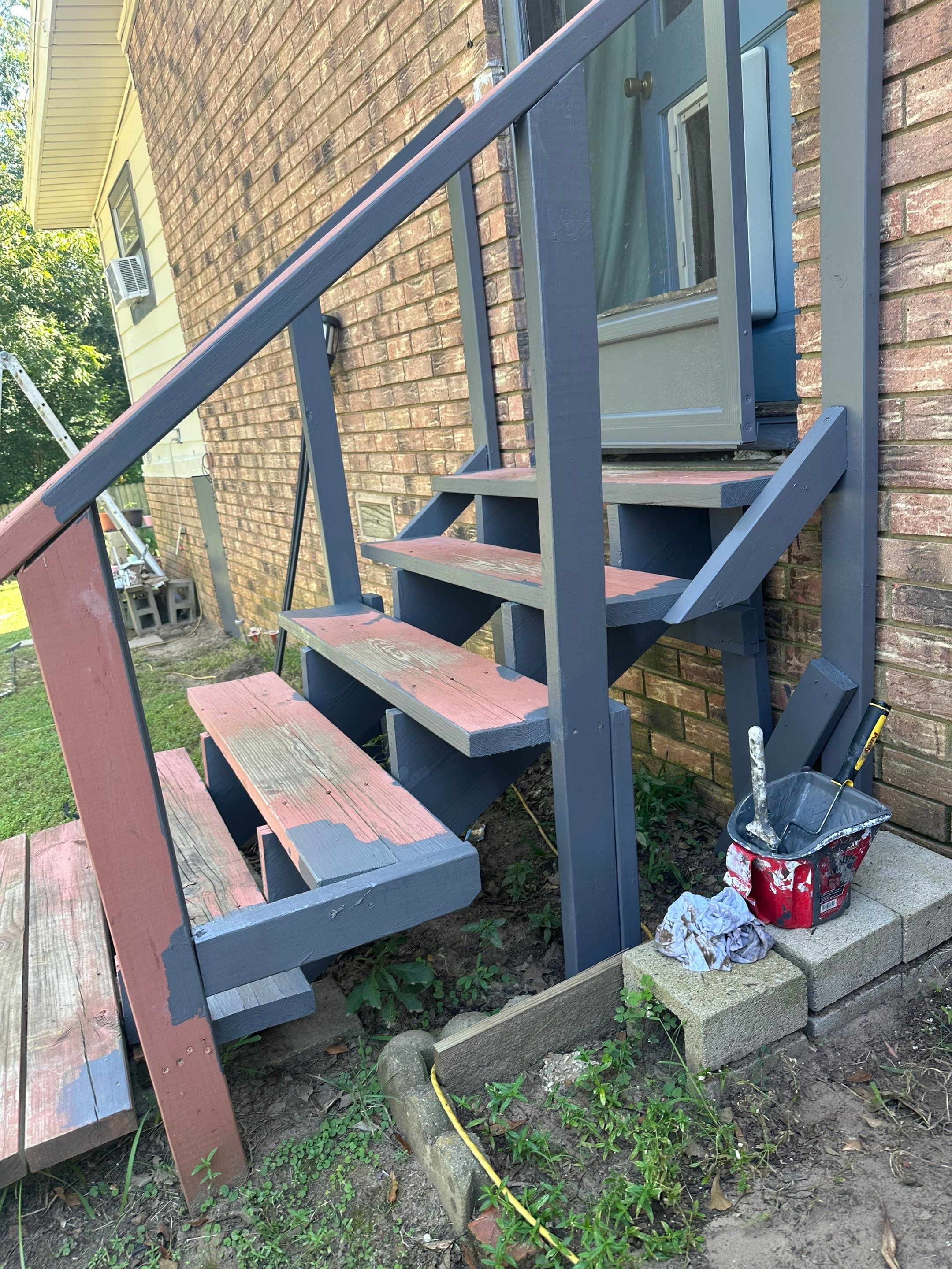 Exterior Painting in Arp, TX | Doors & Door Steps in Dark Gray by Quality Coats Painting