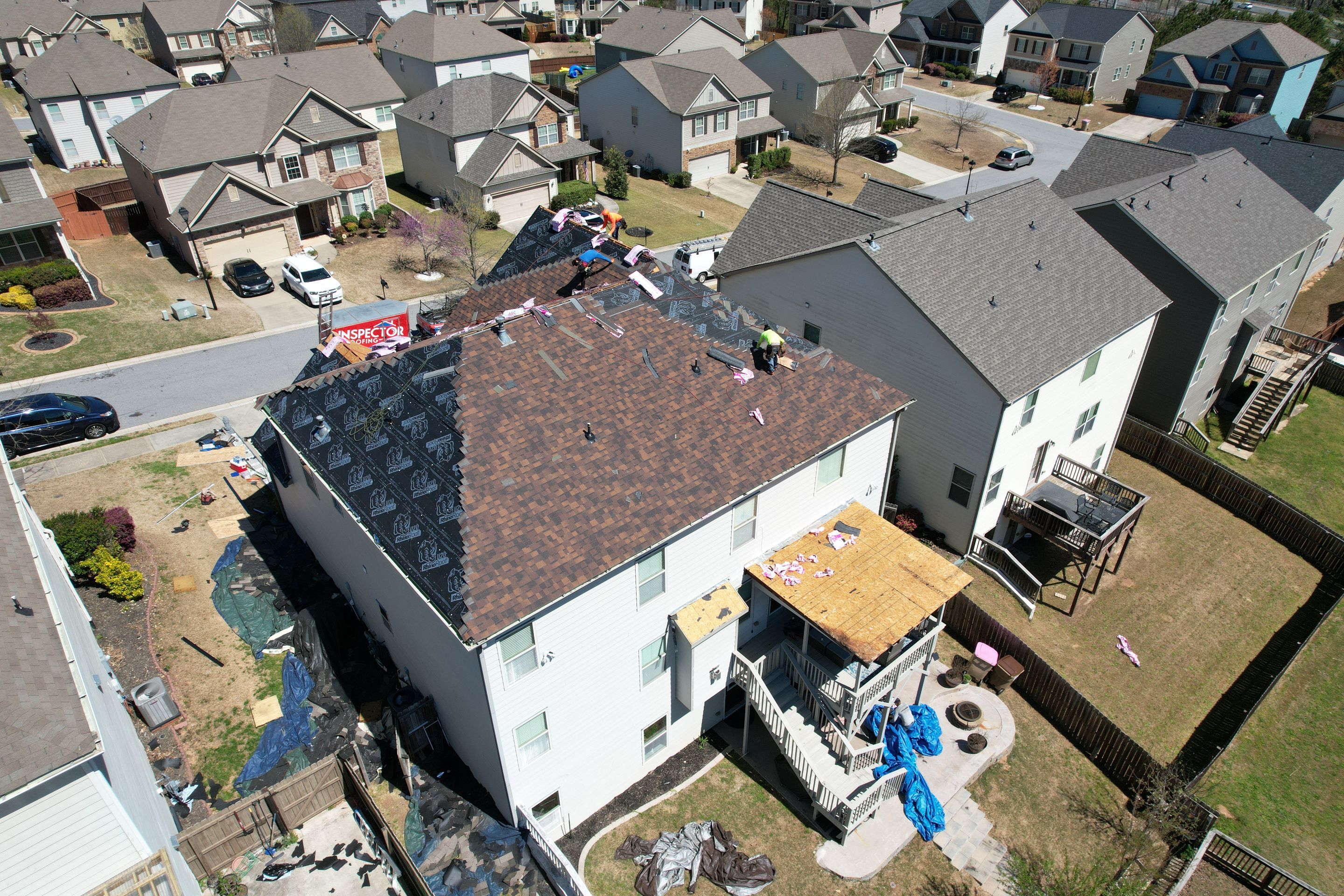 Residential Roofing Installation using Owens Corning by Inspector Roofing and Restoration