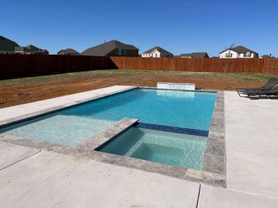 Geometric Pool with Raised Spa