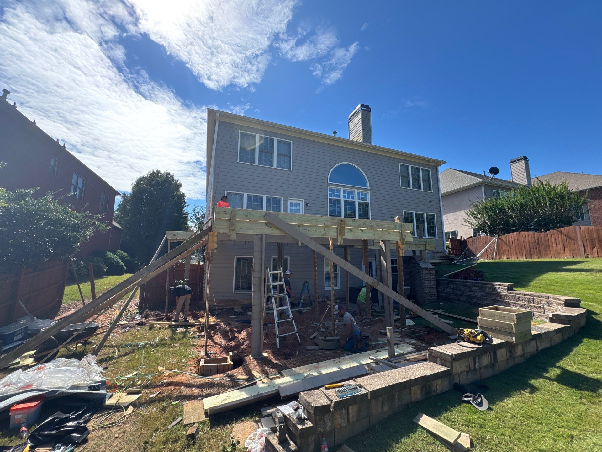Custom Composite Deck and Covered Gabled Porch in Marietta by Swift Home Renovations