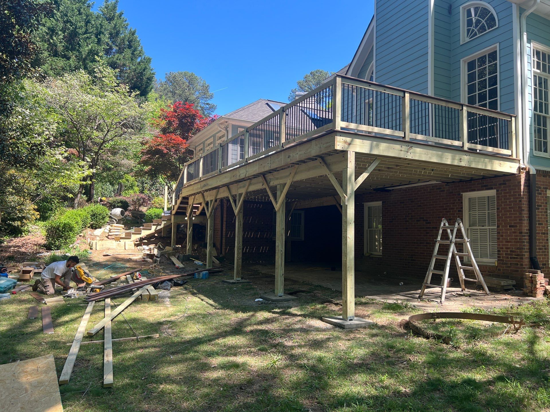 Custom Elevated Composite Deck Installation in Marietta by Swift Home Renovations