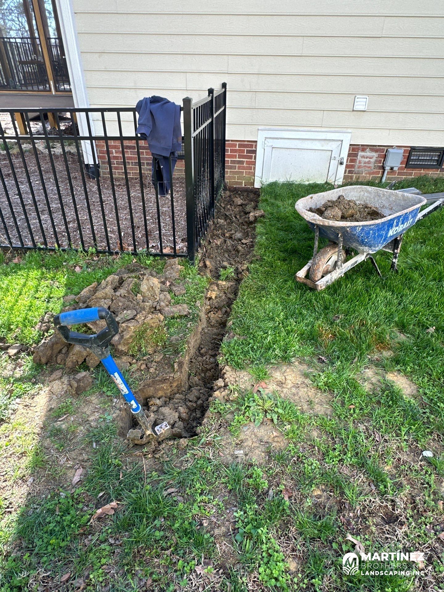 Channel drain installation Durham by Martinez Brother’s Nc Landscaping Inc