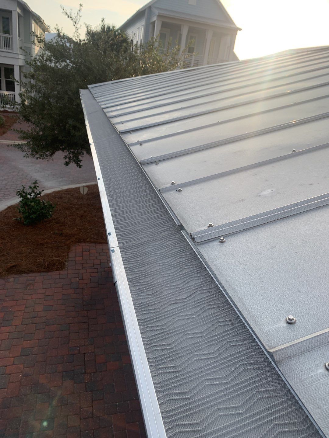 Gutter Installation using Galvalume Half Round Seamless Gutters and LeafBlaster Pro Gutter Guards by Gutter Professors