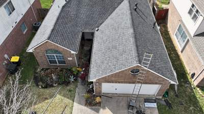 Full Roof Replacement on Brick Two-Story — Conroe, TX