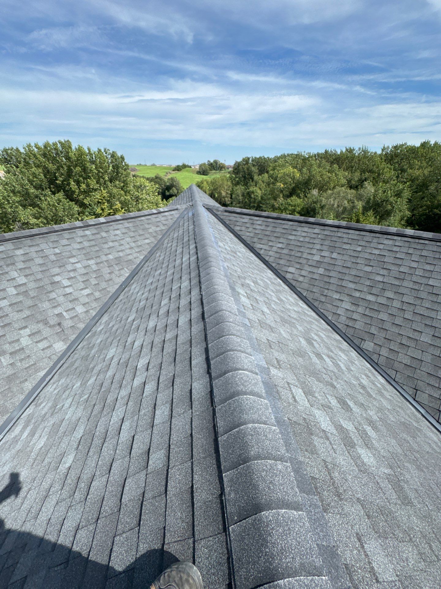 Roof Replacement with Ridge Vent and New Soffit in West Point, NE by Crows Roofing LLC