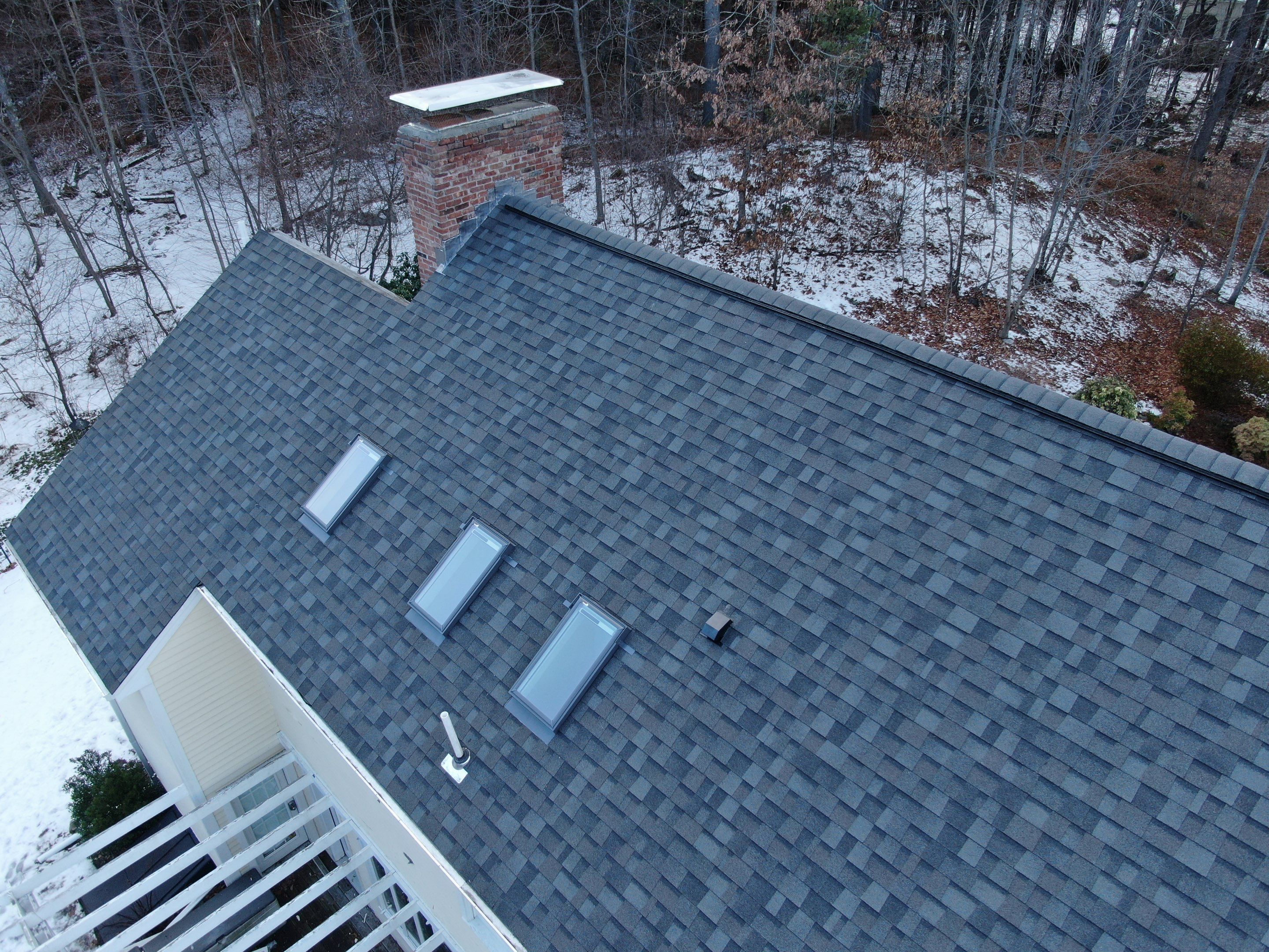 Full Roof Replacement + 5 New Velux Skylights with Relocation — Carlisle, MA by Mighty Dog Roofing of Greater Middlesex County