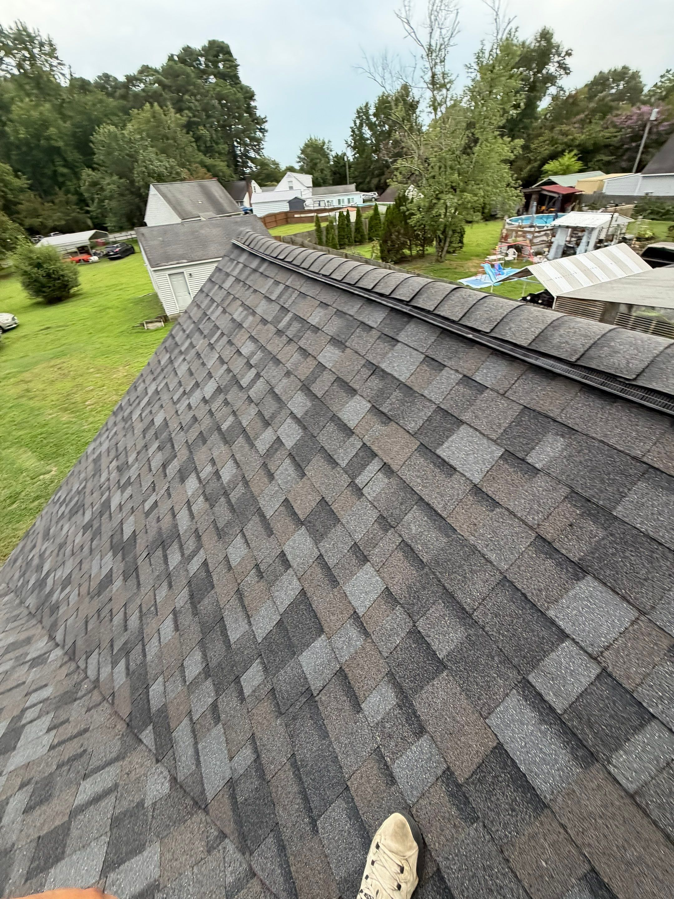Asphalt Shingle Roof Replacement and Custom Porch Renovation in Hayes by Cade Construction