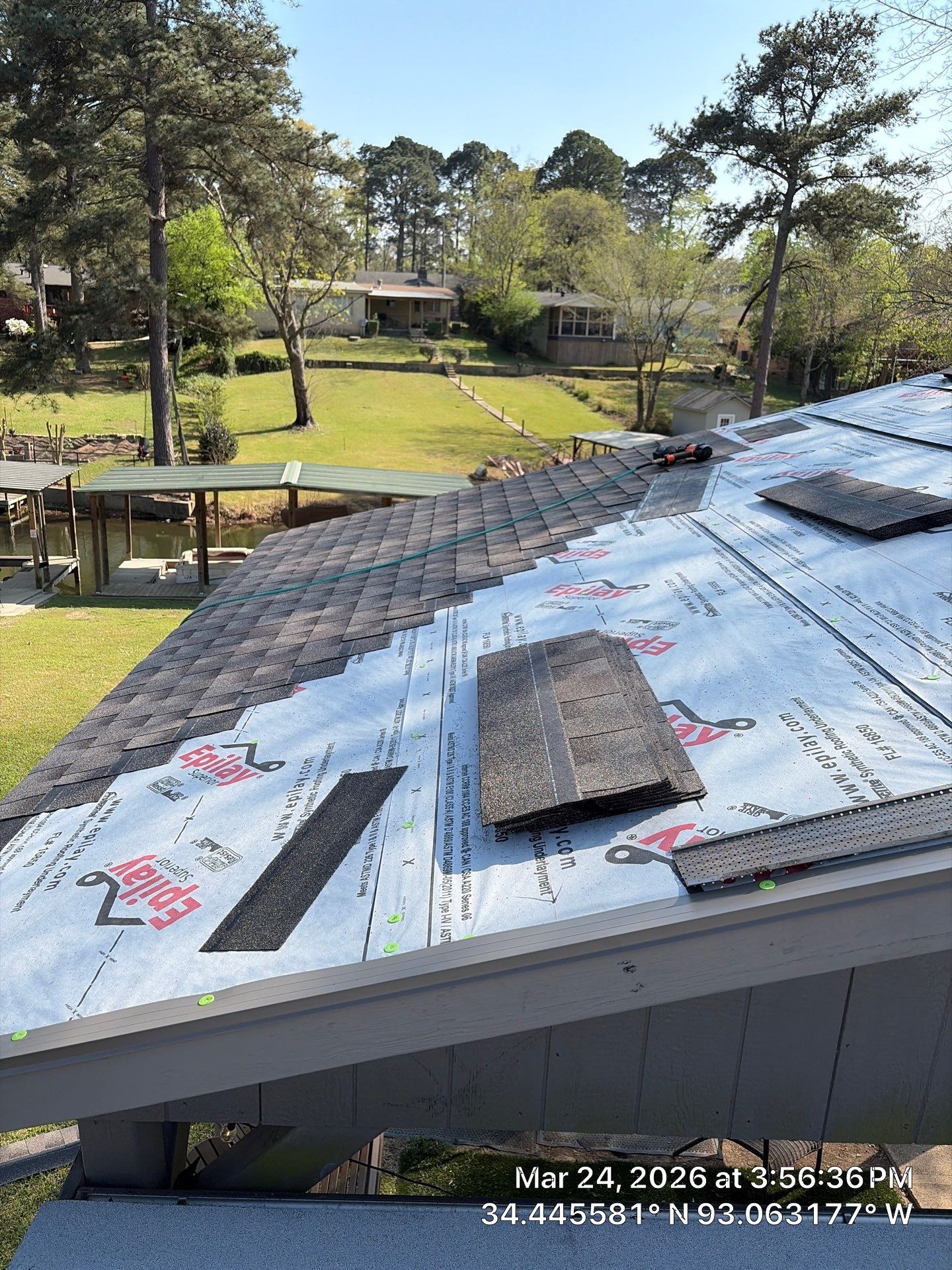 Complete Residential Roof Replacement and GAF Shingle Installation in Hot Springs by Temple Roofing and Exteriors