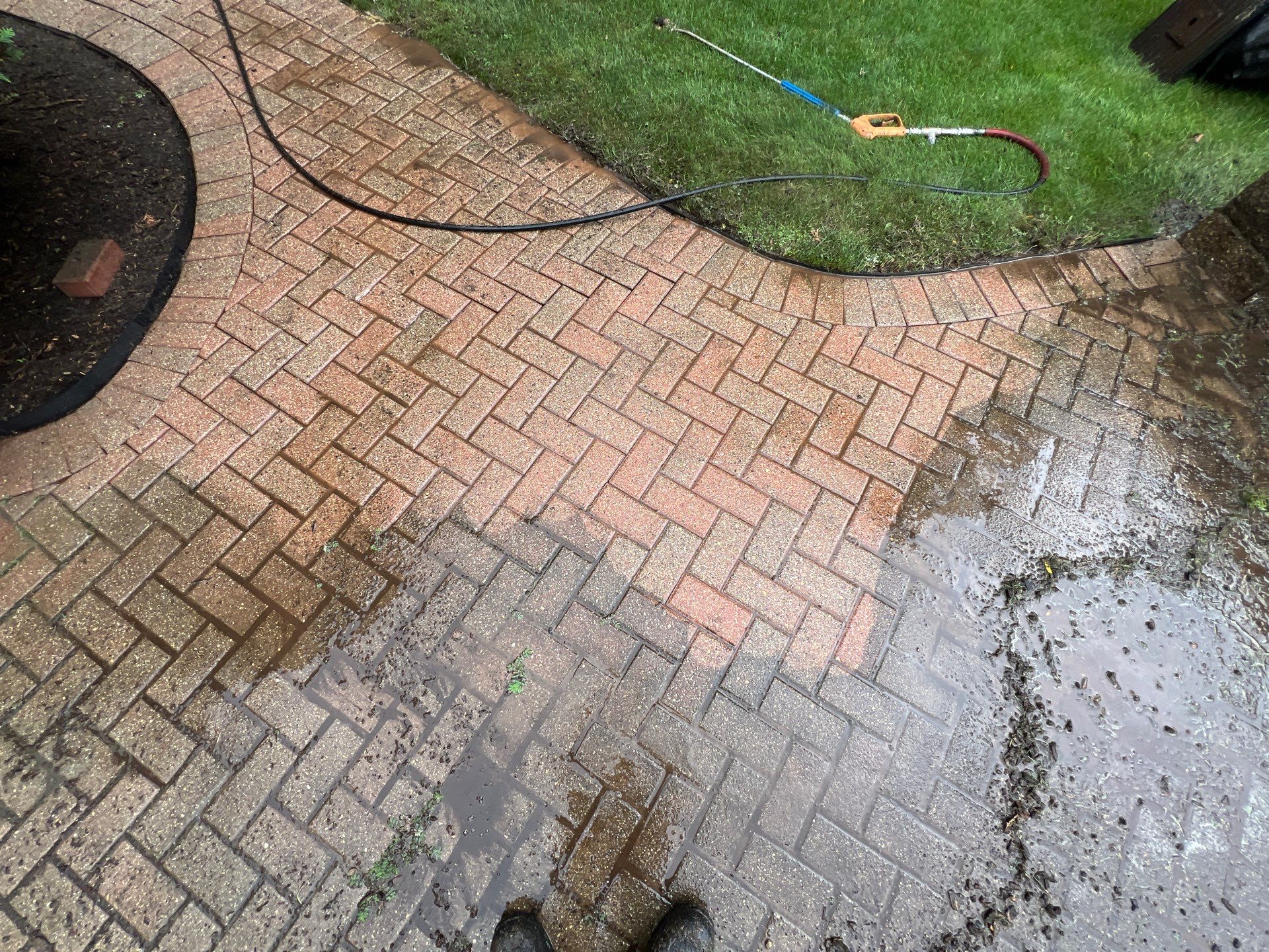 Brick paver clean, sand and seal.  using Surebond SB-1300 by Northern Power Washing LLC.