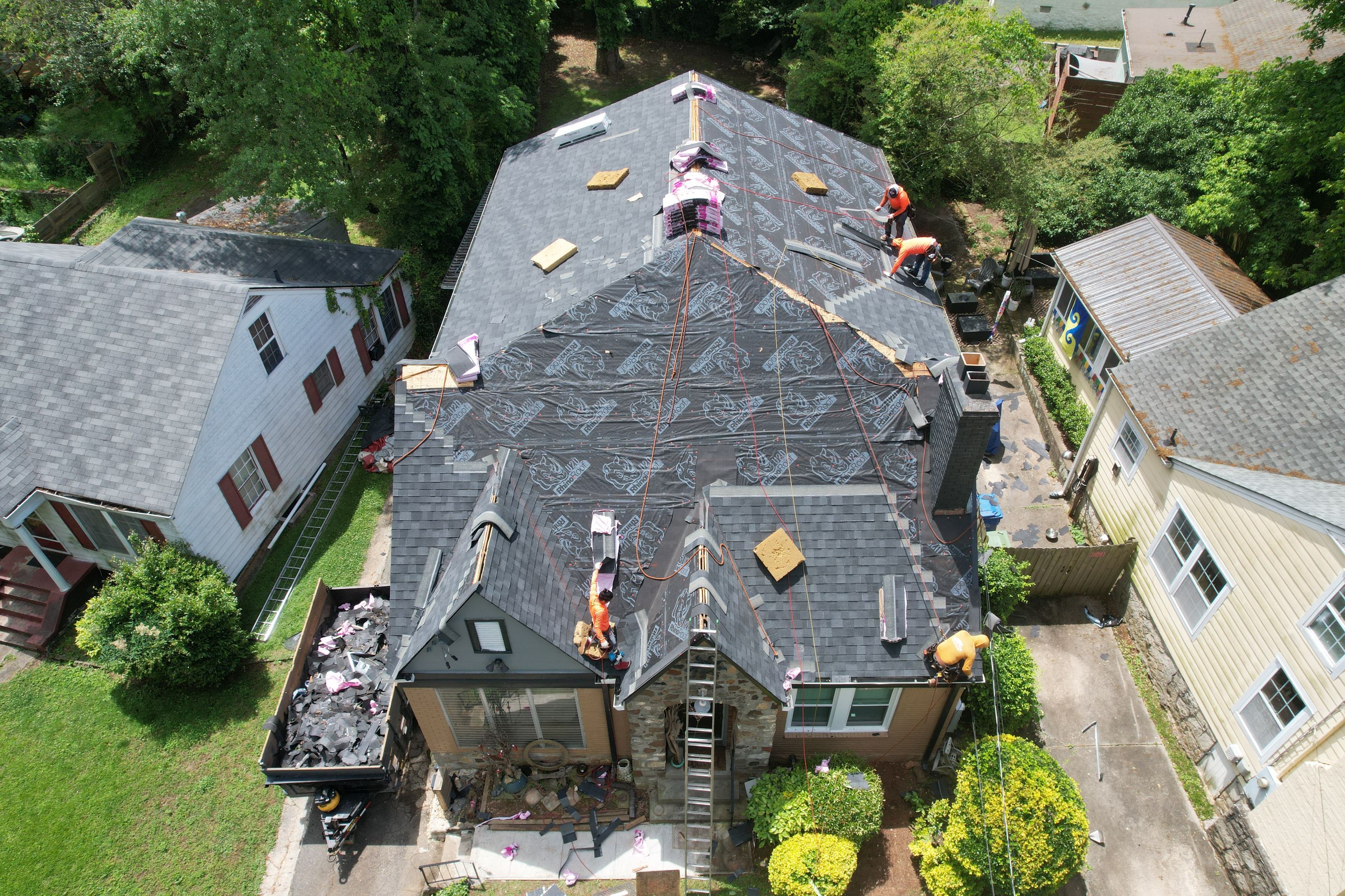Residential Roof Replacement using Owens Corning Trudef Twilight Black by Inspector Roofing and Restoration