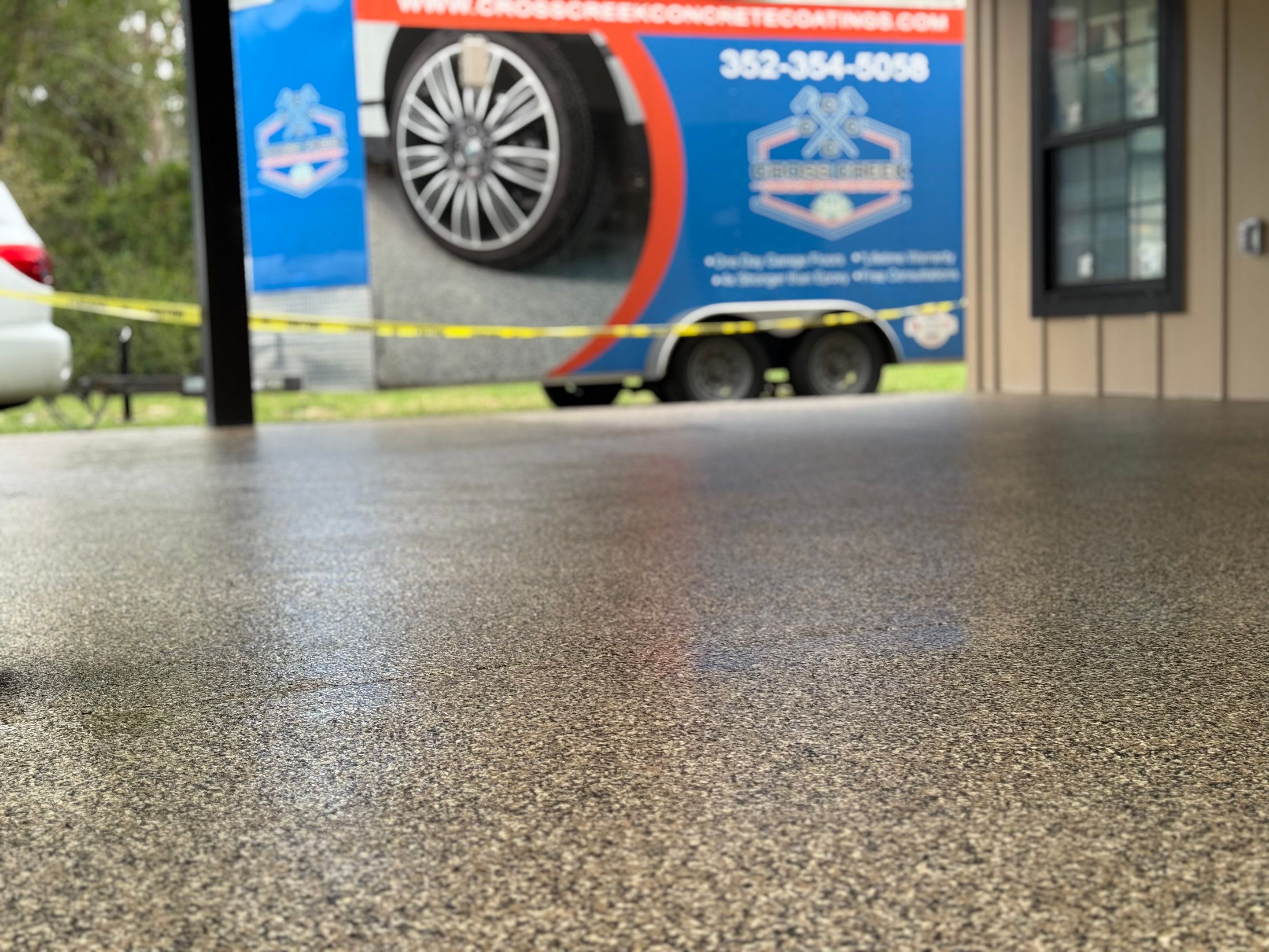 Carport in Hawthorne, FLin Aztec Beige by Cross Creek Concrete Coatings