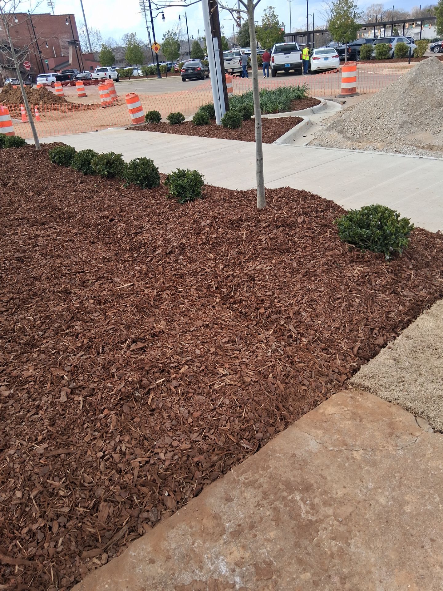 Municipal Sidewalk Construction and Streetscape Landscaping in Downtown Montgomery by BTops Landscaping Inc.