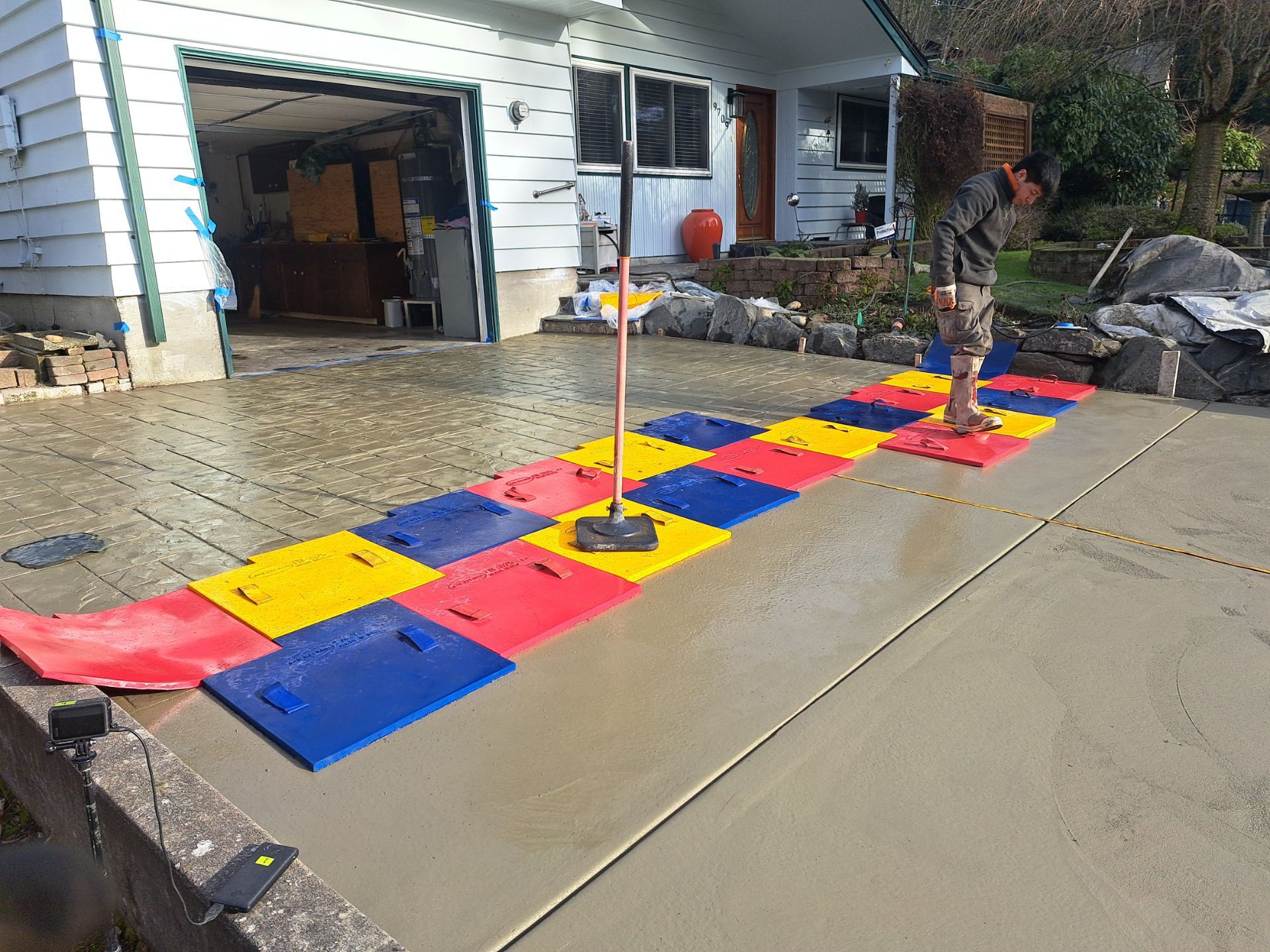 Stamped Concrete Patio and Driveway | Edmonds  by Jireh Asphalt & Concrete Inc 