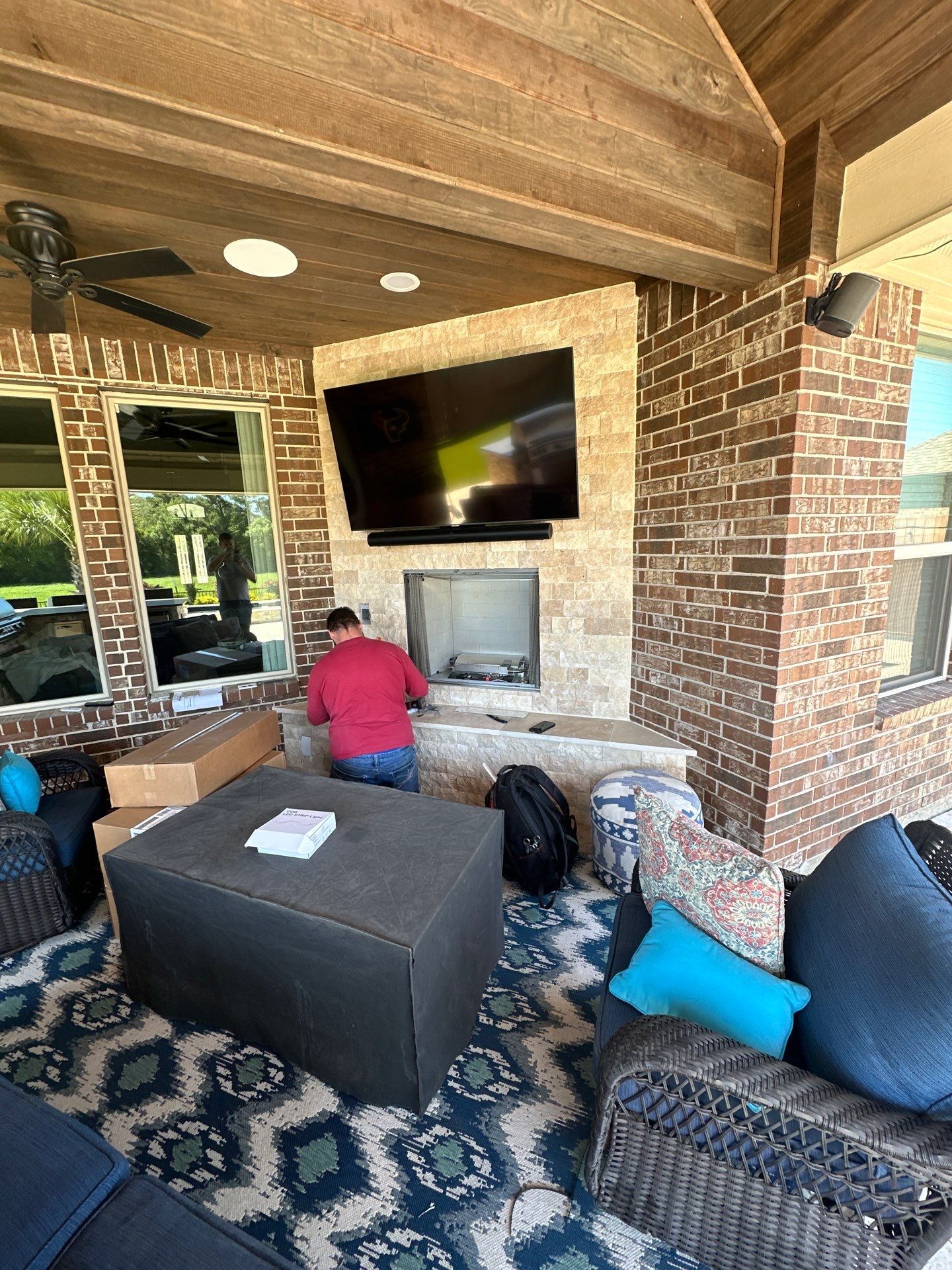 Kitchen Remodel and Outdoor Fireplace in Tomball, TX by SophAlx LLC